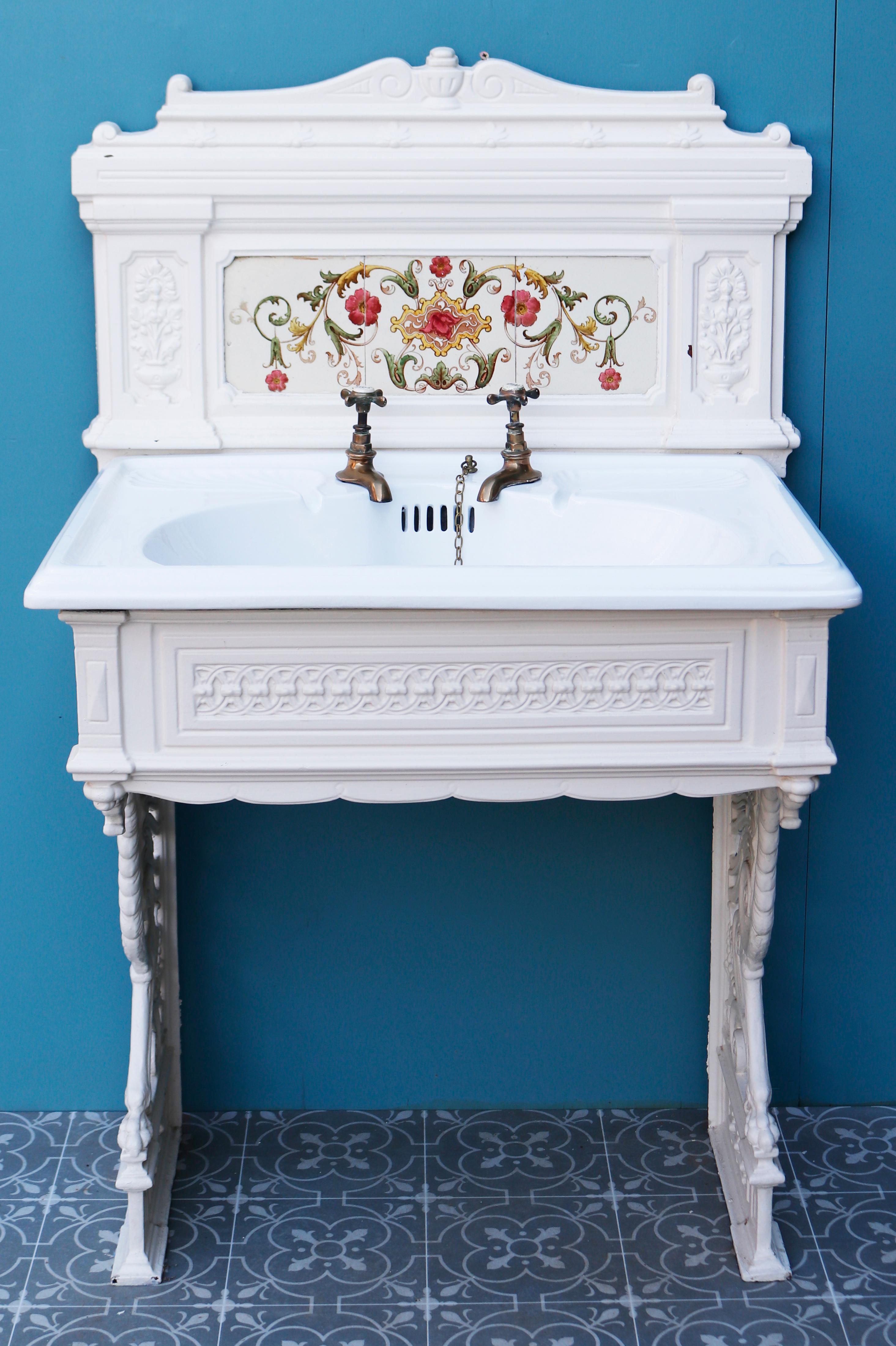 Porcelain Reclaimed Victorian Style Basin with Stand