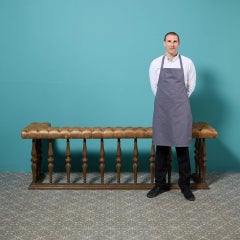 Reclaimed Victorian Style Large Scale Bronze and Capitone Leather Club Fender