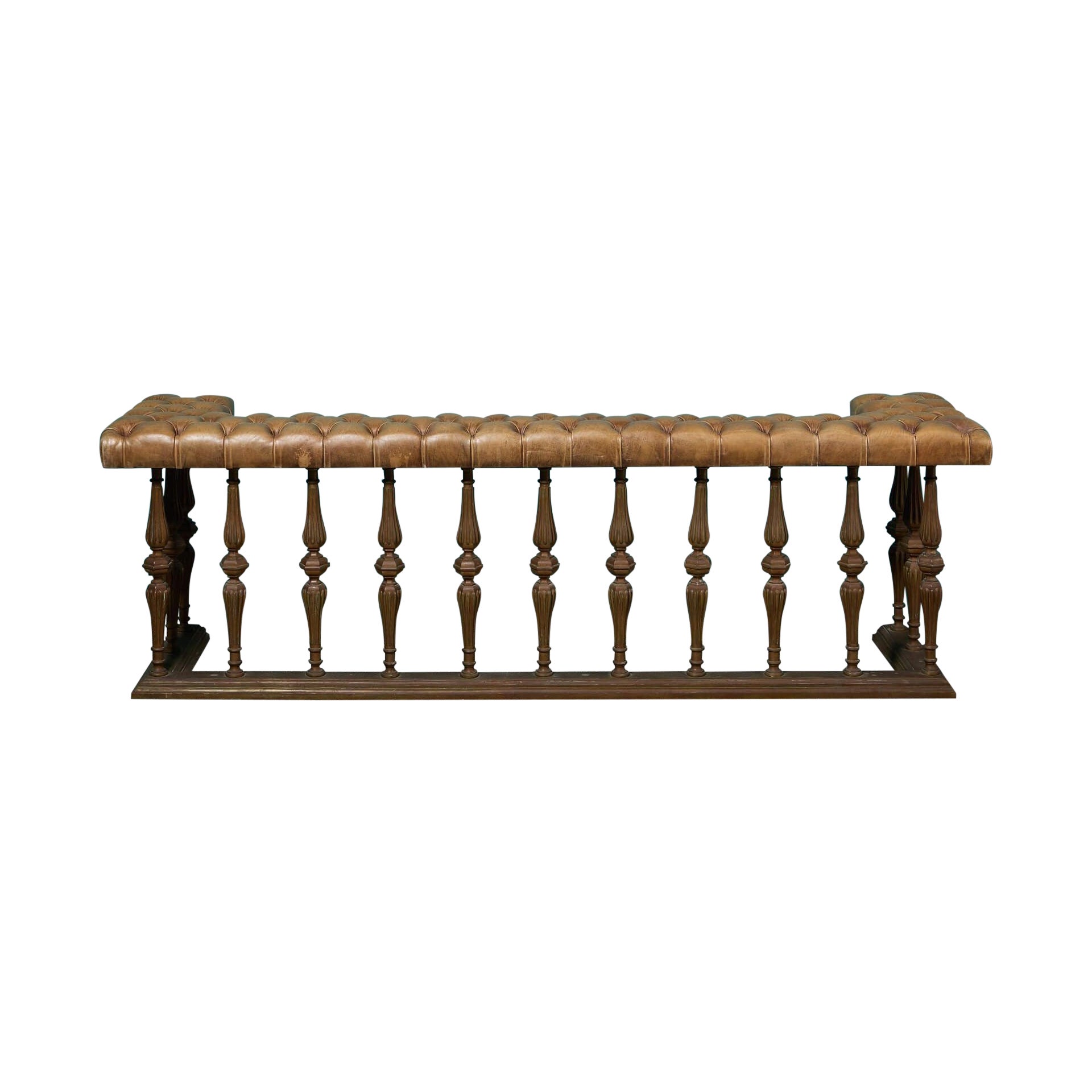 Wiederhergestellte viktorianische Stil große Skala Bronze und Capitone Leder Club Fender