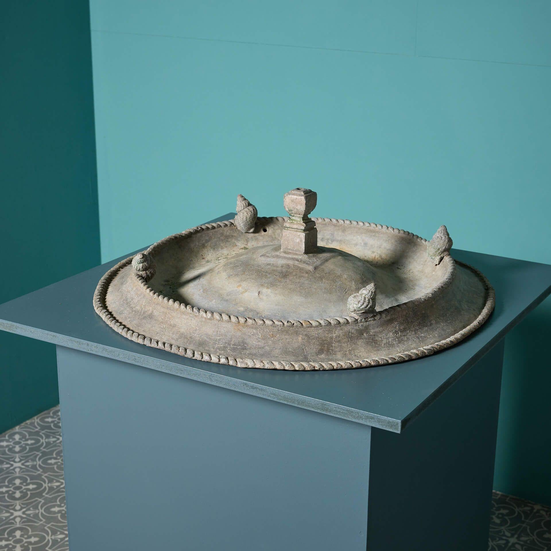 Edwardian Reclaimed Victorian Style Lead Birdbath For Sale