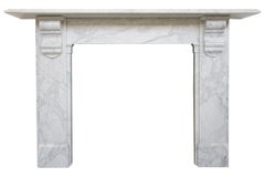 Reclaimed Victorian White Carrara Marble Fireplace Surround