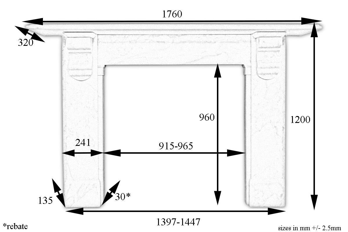 English Reclaimed Victorian White Carrara Marble Fireplace Surround