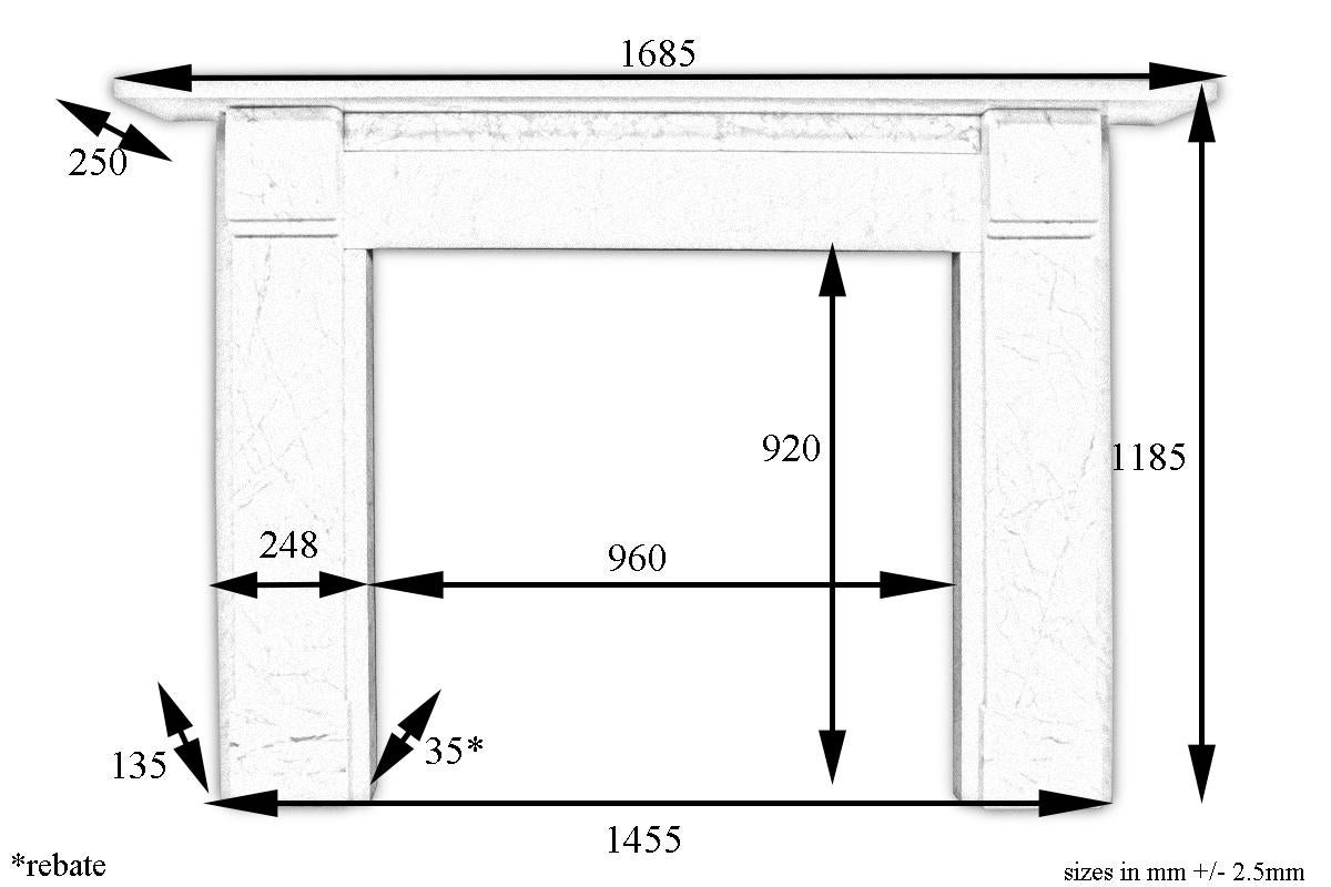Reclaimed Victorian White Carrara Marble Fireplace Surround In Good Condition In Manchester, GB