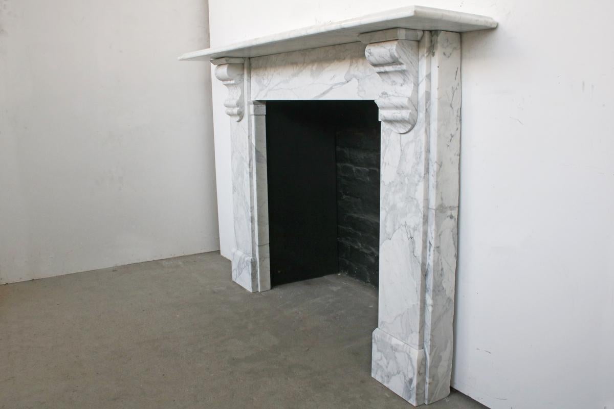 Reclaimed Victorian White Carrara Marble Fireplace Surround 4