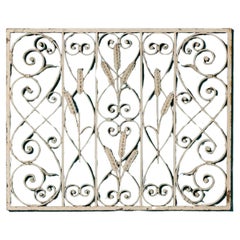 Antique Reclaimed Victorian Wrought Iron Panel