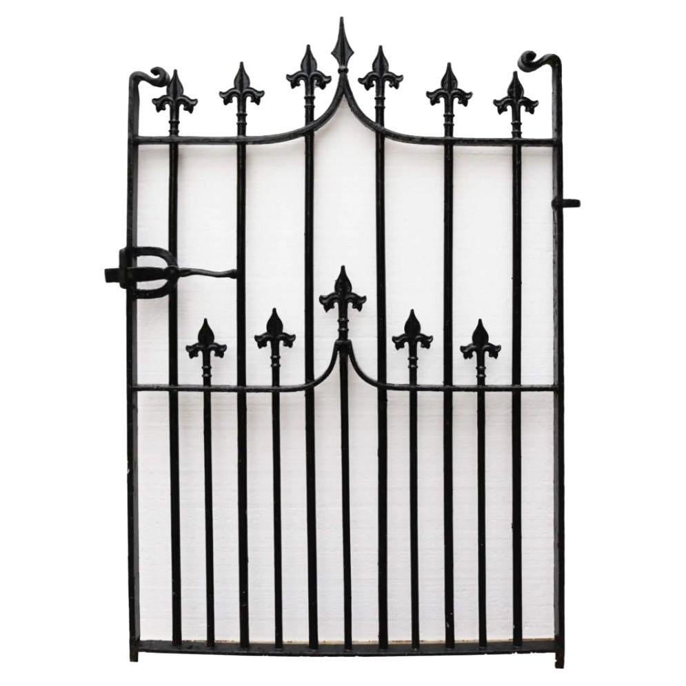 Reclaimed Victorian Wrought Iron Side Gate with Finials