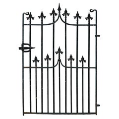 Reclaimed Victorian Wrought Iron Side Gate with Finials