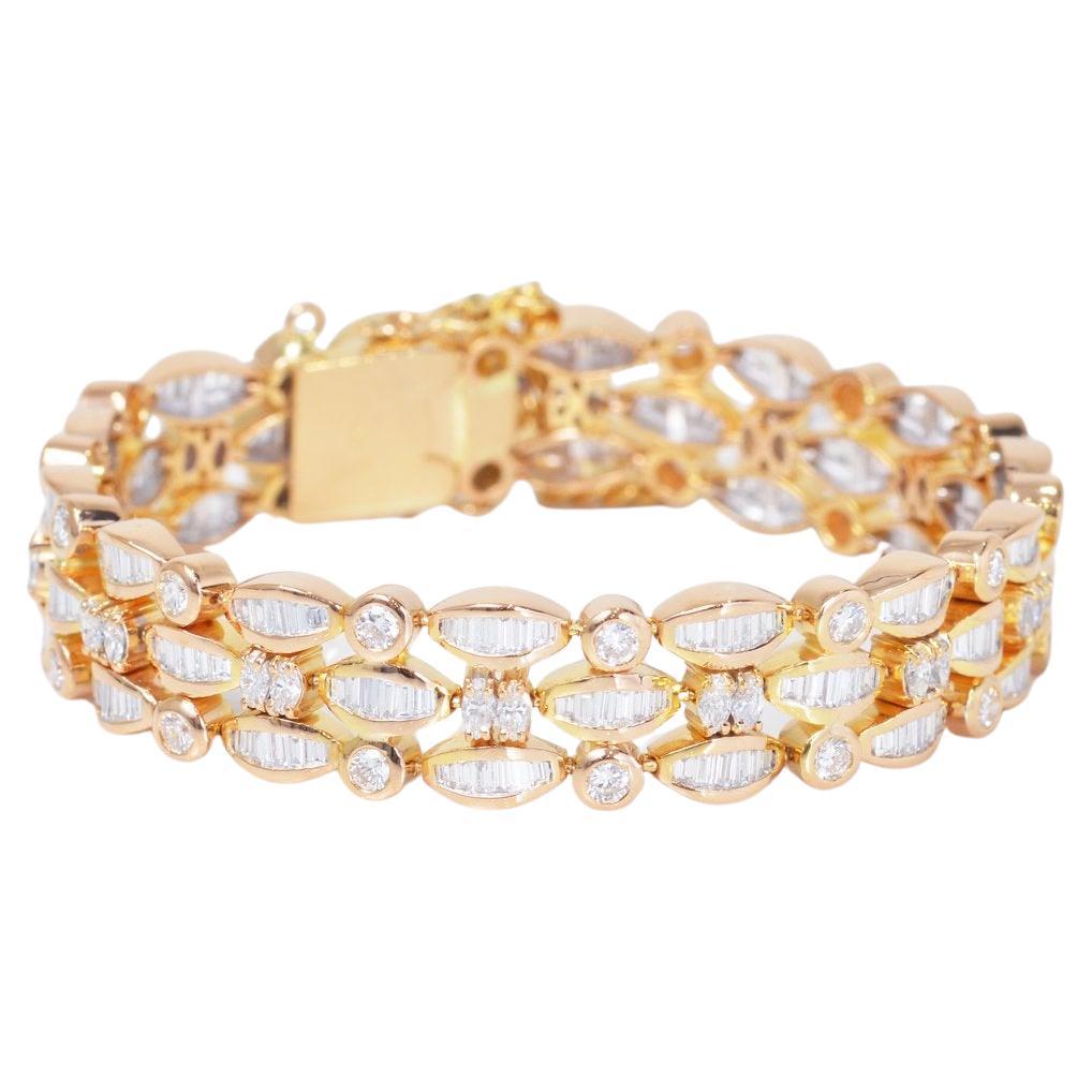 Reclaimed Vintage Diamond Bracelet in 22k Yellow Gold For Sale