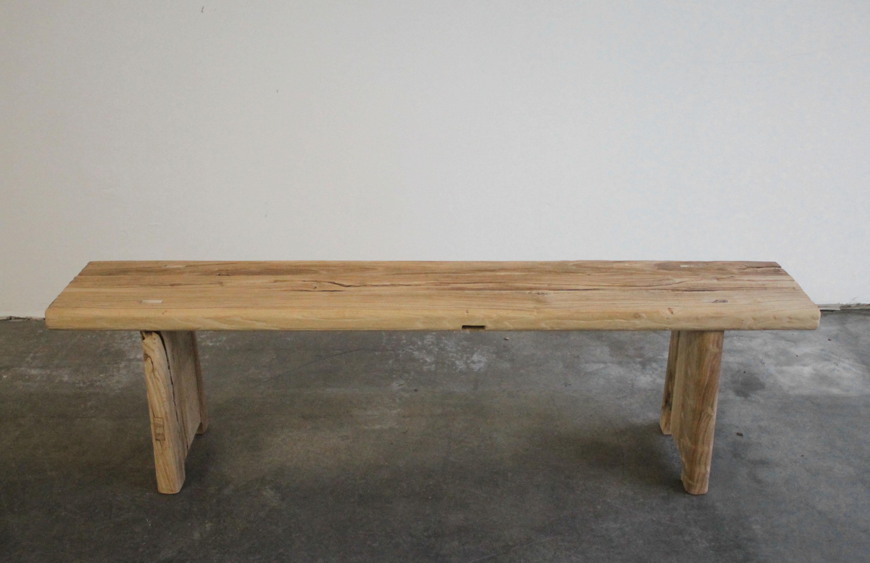 Contemporary Reclaimed Vintage Elmwood Bench or Table