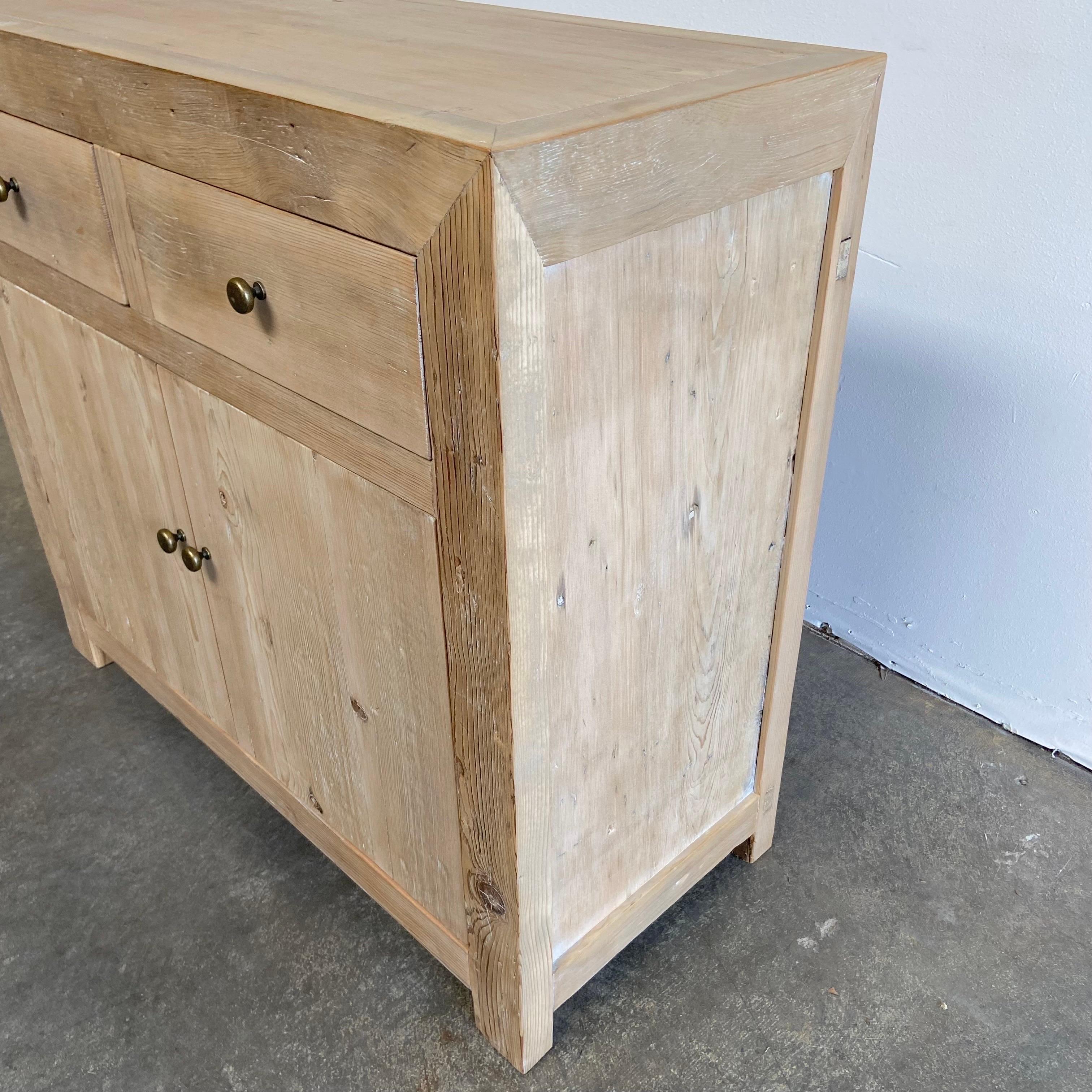 Reclaimed Vintage Elm Wood Cabinet For Sale 5