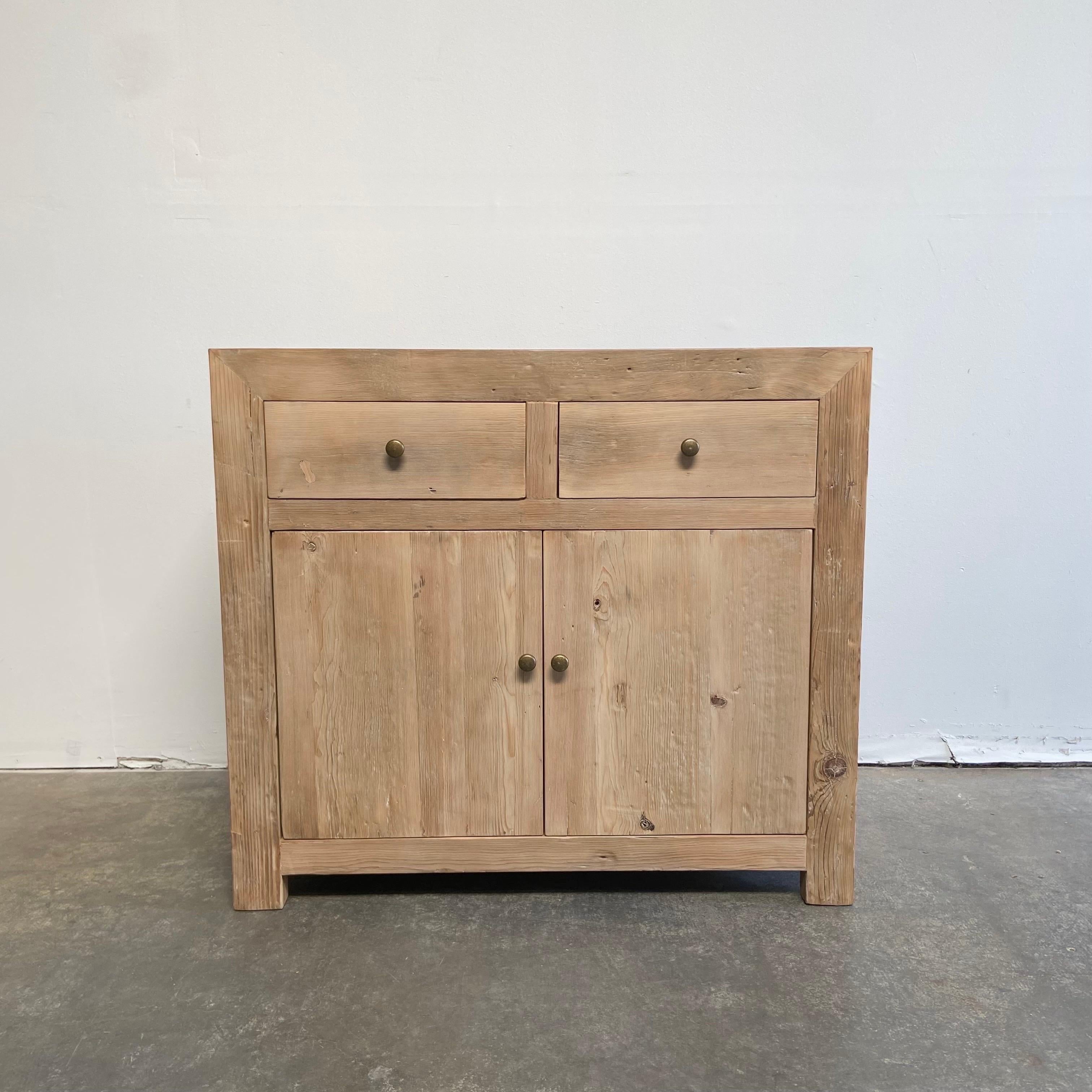 Reclaimed Vintage Elm Wood Cabinet For Sale 6