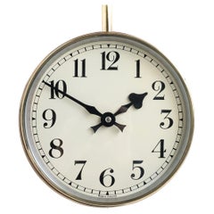 Reclaimed Vintage Industrial Double Sided Brass Factory Clock By Synchronome