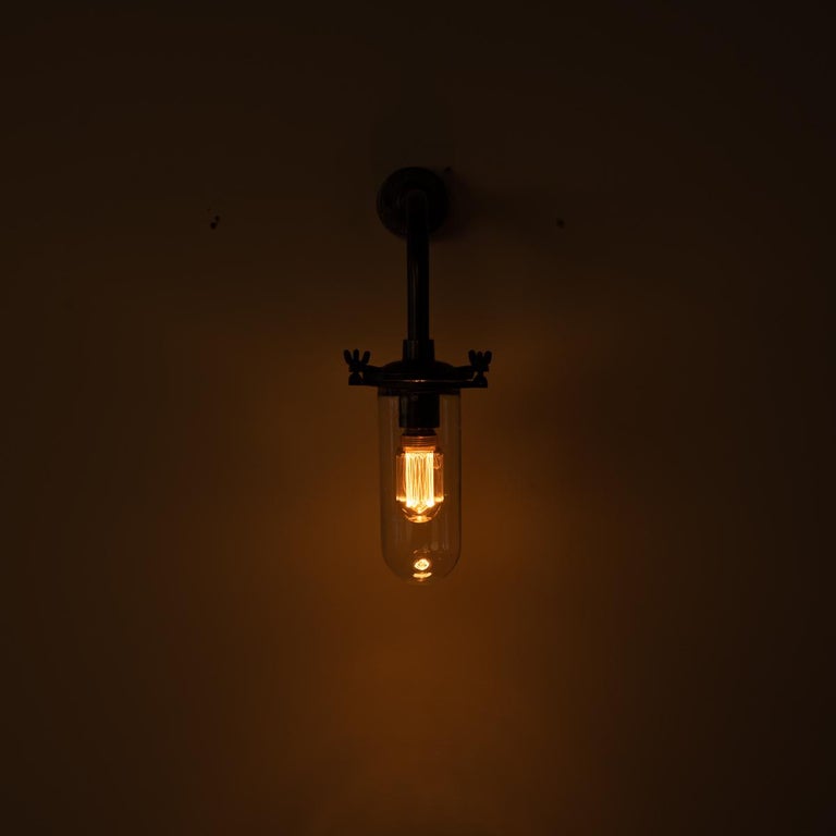 Reclaimed Vintage Well Glass Wall Light Fittings by Walsall Conduits