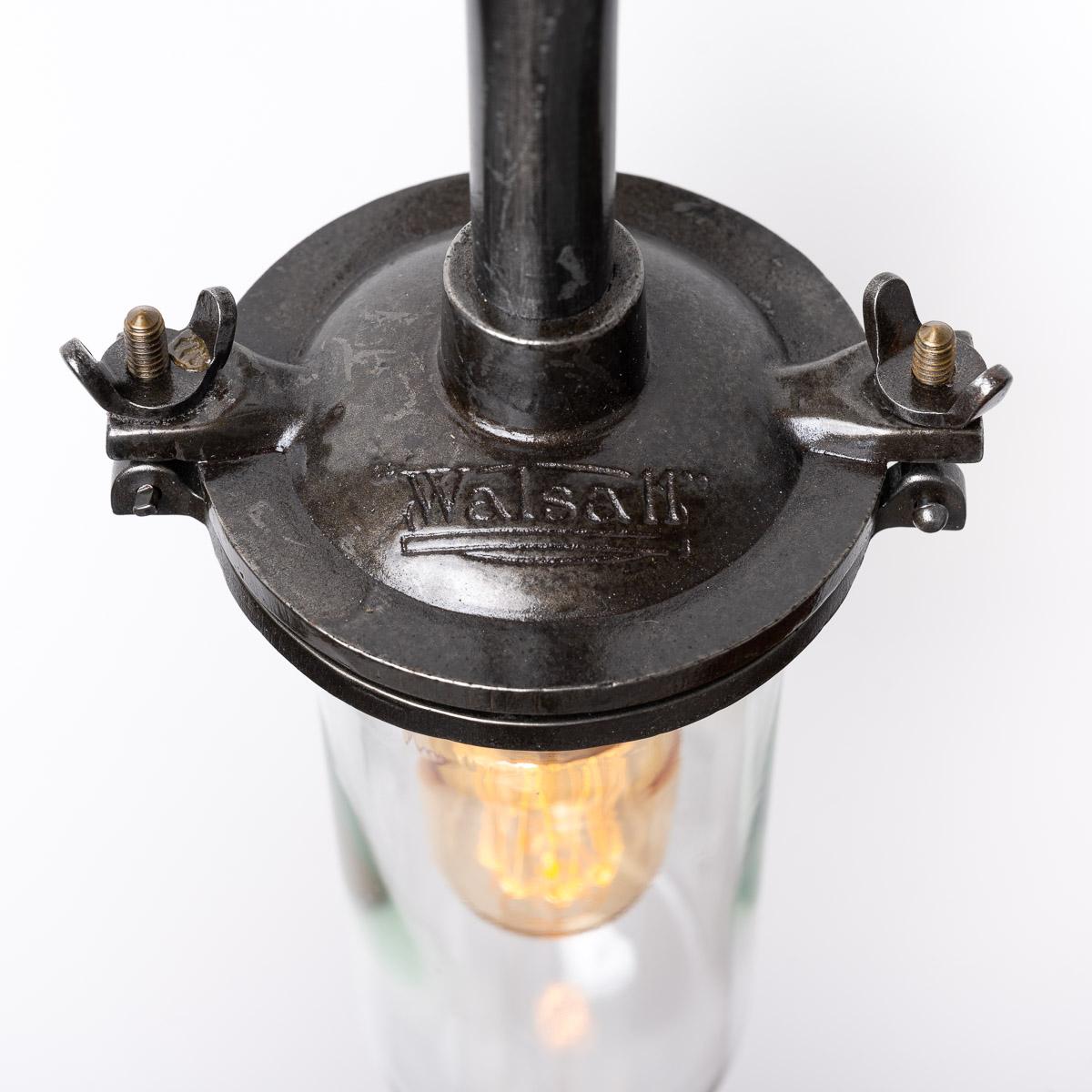 Cast Reclaimed Vintage Well Glass Wall Light Fittings by Walsall Conduits Ltd For Sale