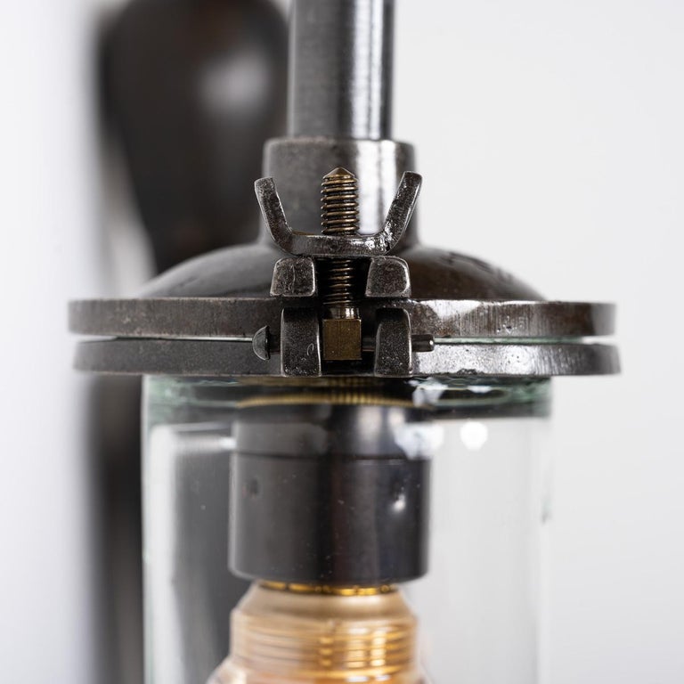 Reclaimed Vintage Well Glass Wall Light Fittings by Walsall Conduits