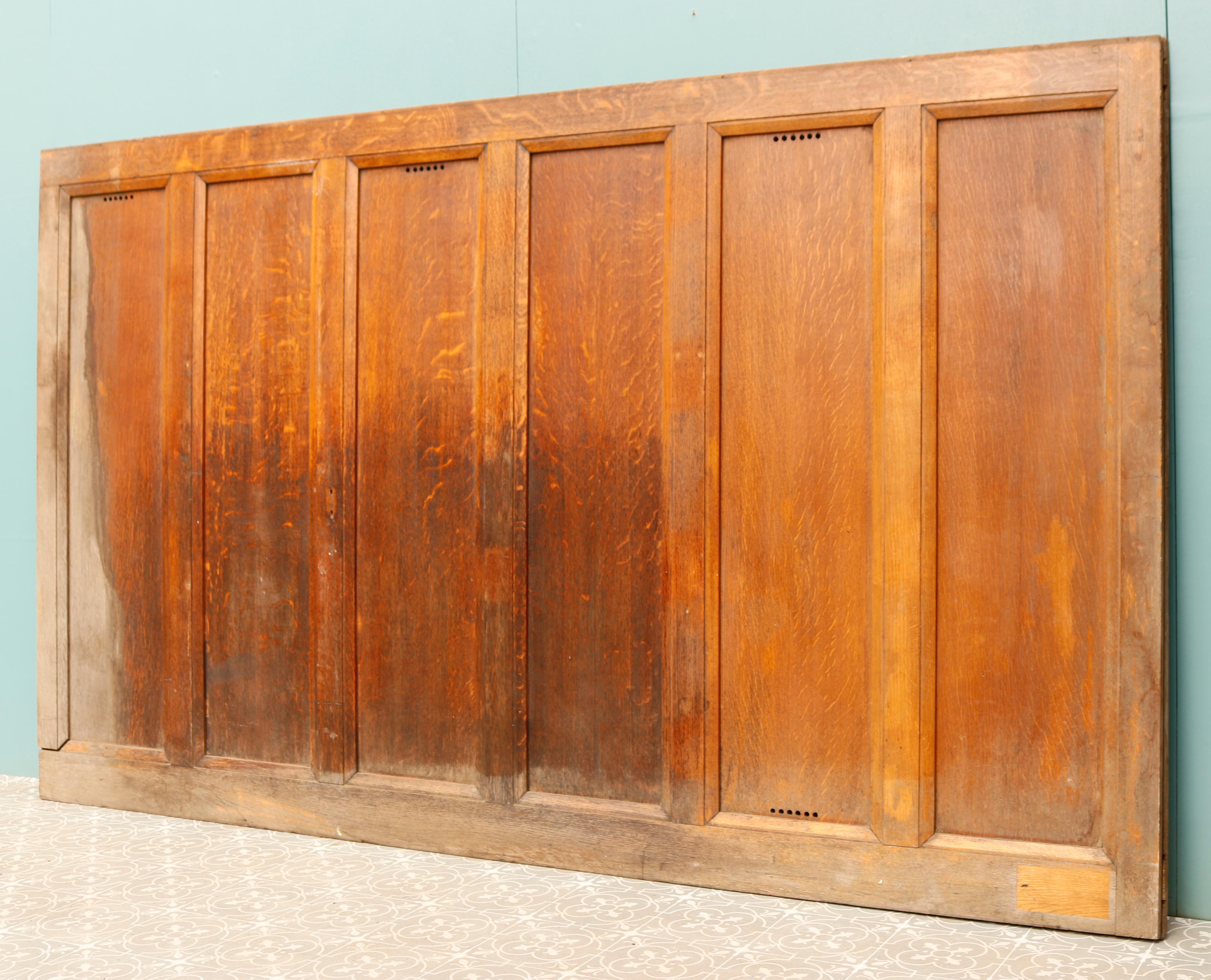 19th Century Reclaimed Wall Panelling in Oak For Sale