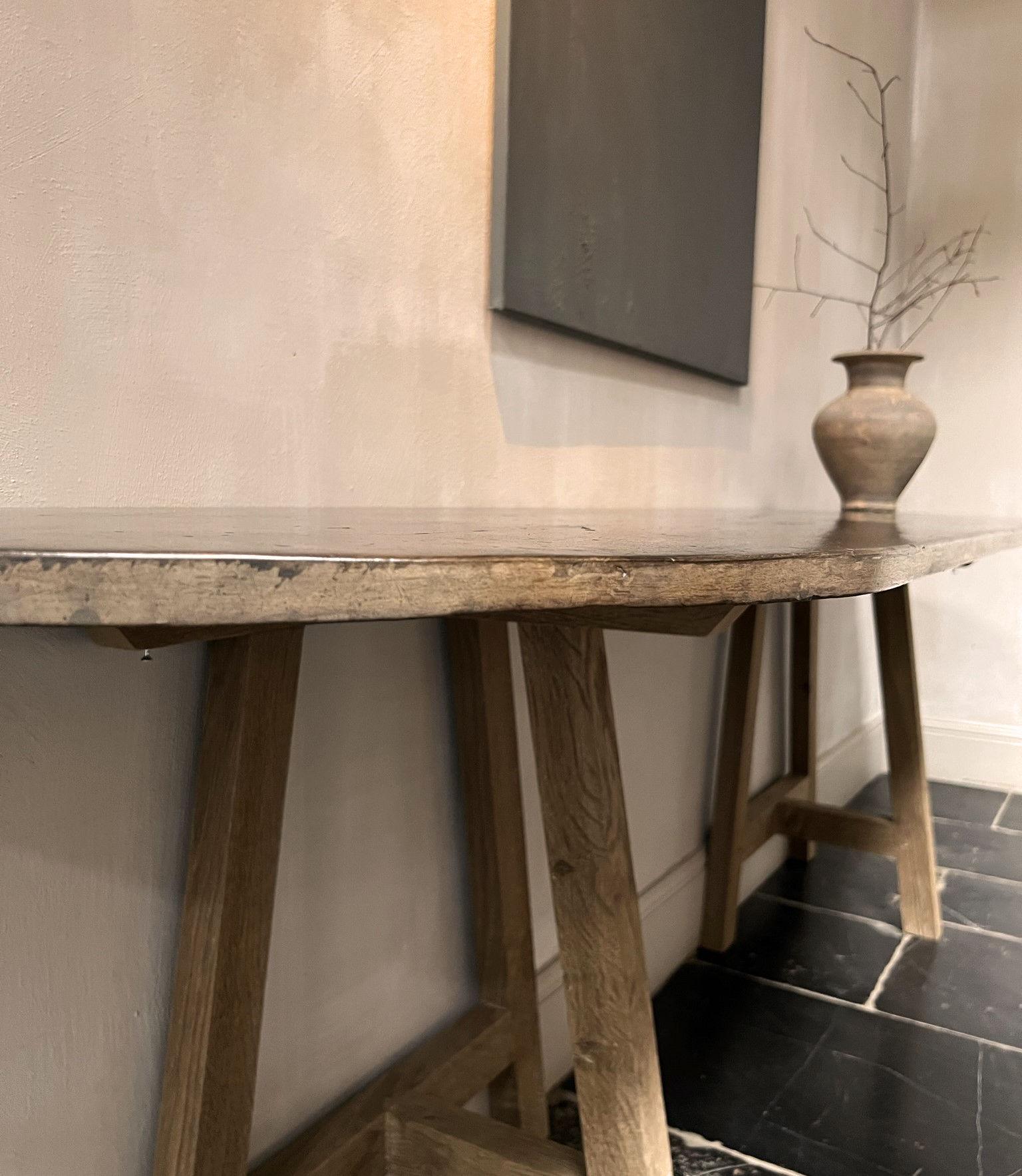 Reclaimed Walnut and Oak Side Table Console Table 7