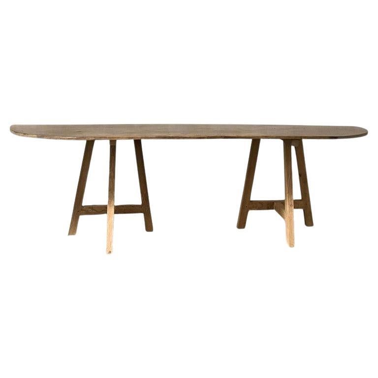 Reclaimed Walnut and Oak Side Table Console Table For Sale at 1stDibs