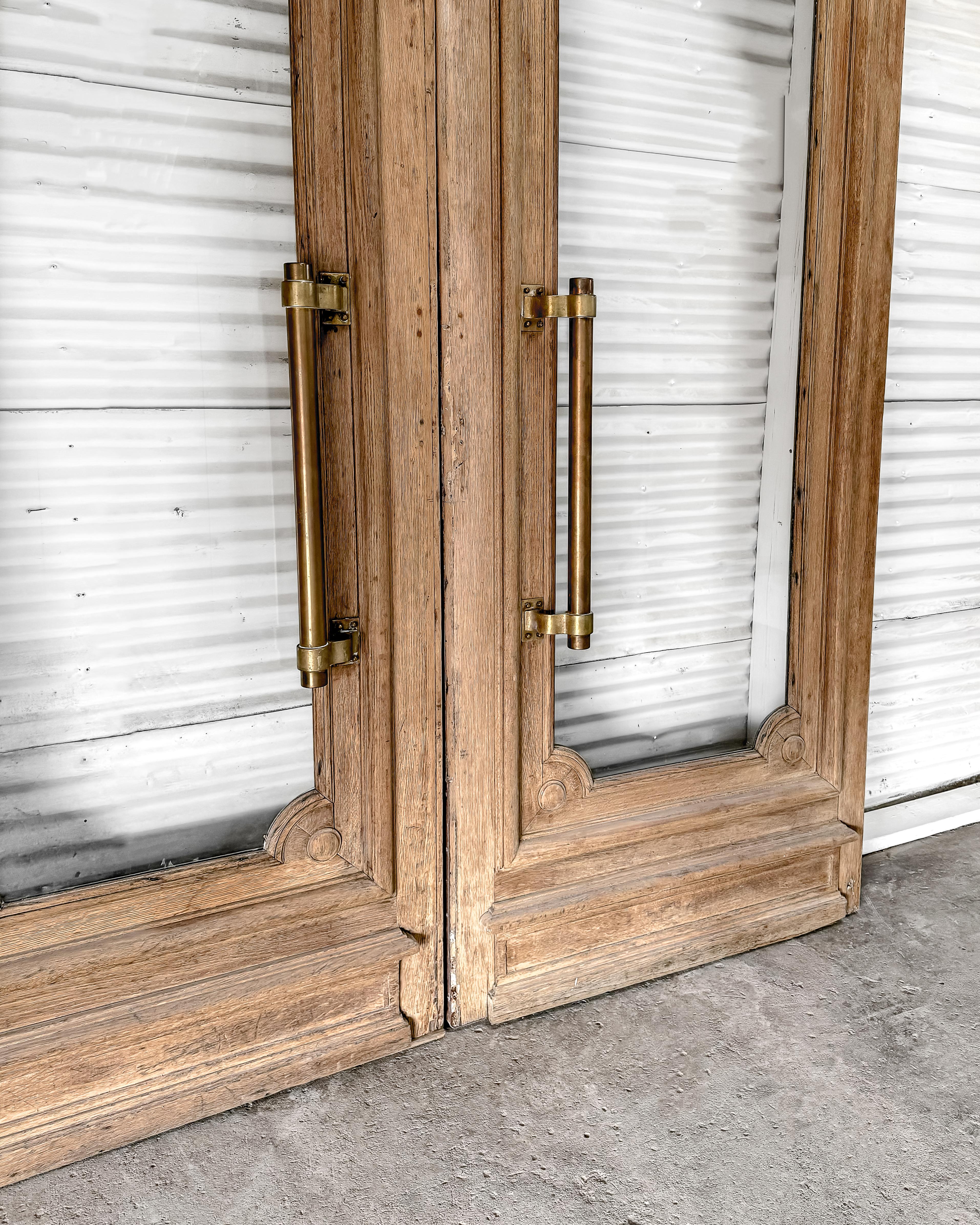 Reclaimed Washed Oak French Exterior Bank Doors For Sale 7