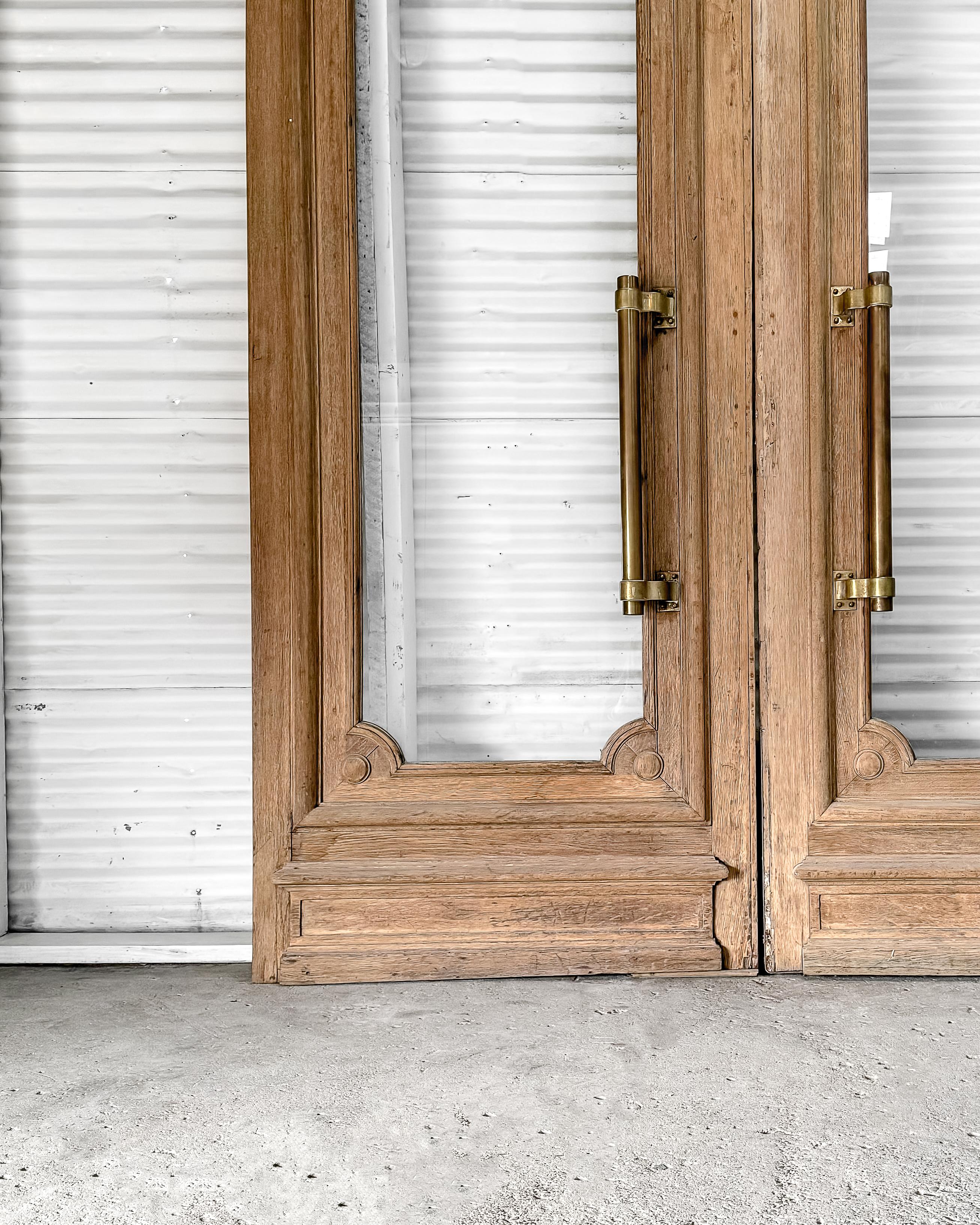 Reclaimed Washed Oak French Exterior Bank Doors For Sale 9