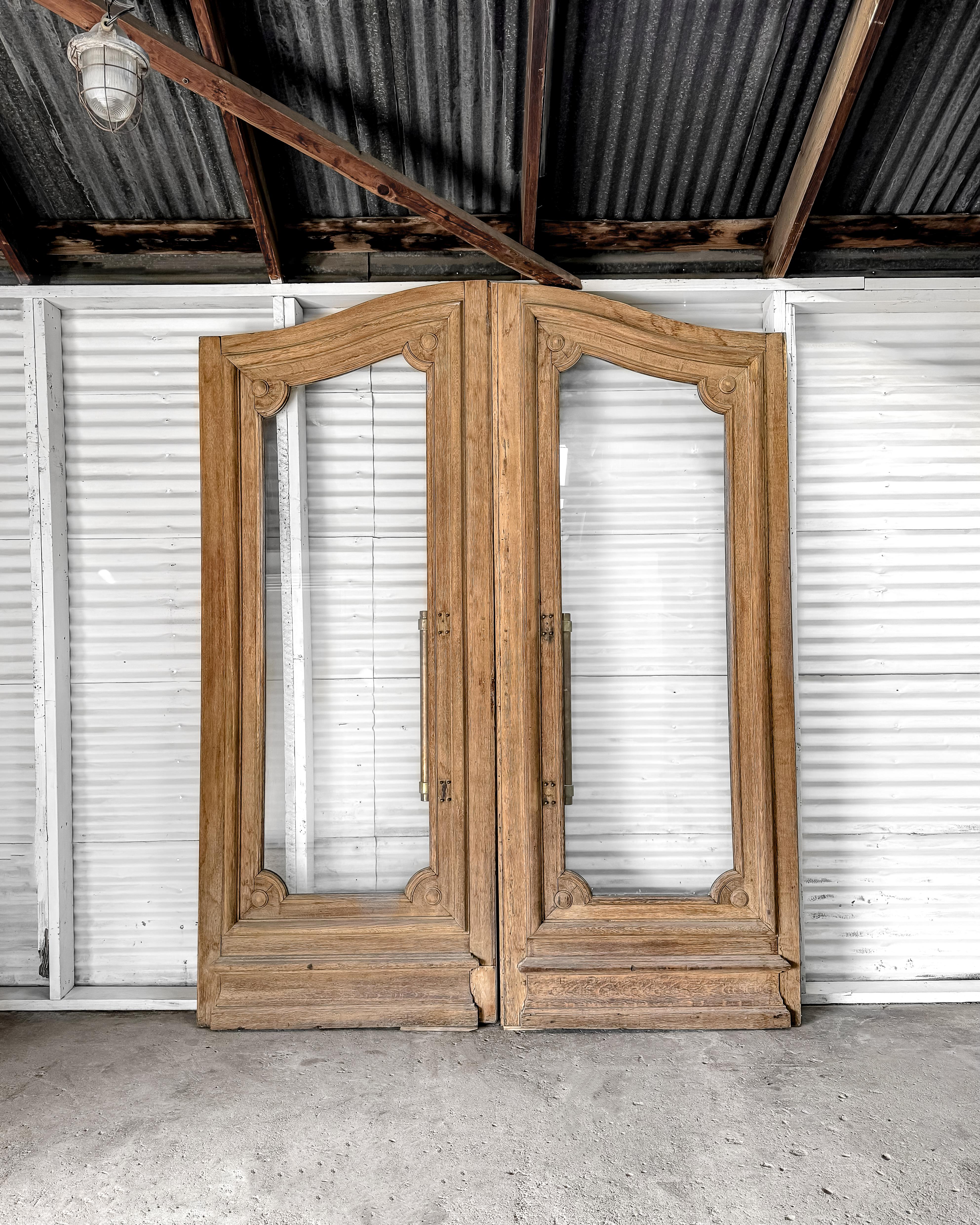 Reclaimed Washed Oak French Exterior Bank Doors For Sale 11