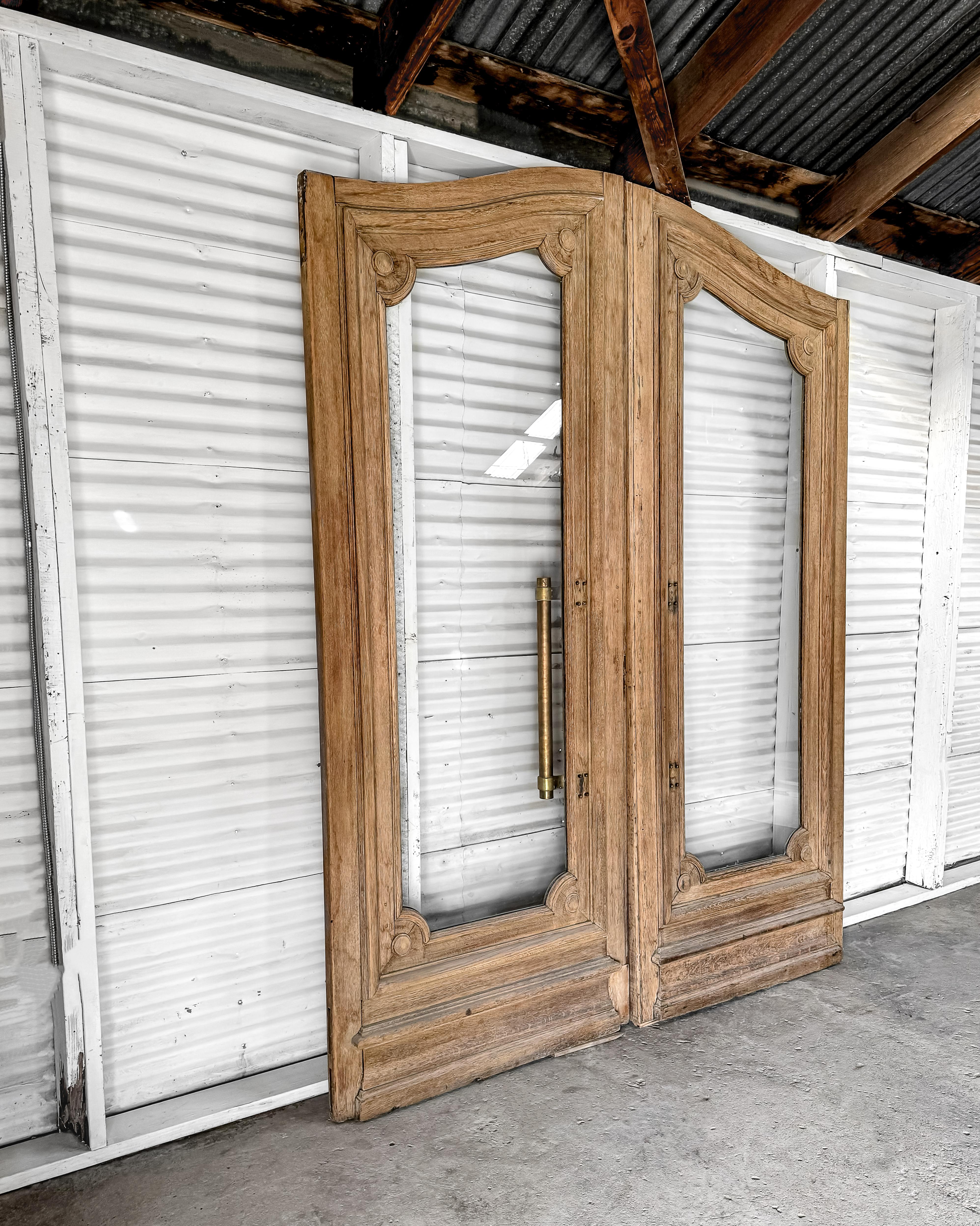 Reclaimed Washed Oak French Exterior Bank Doors For Sale 12