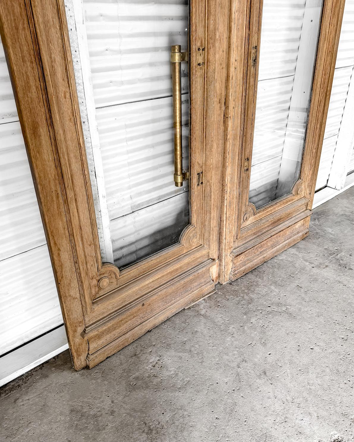 Reclaimed Washed Oak French Exterior Bank Doors For Sale 14
