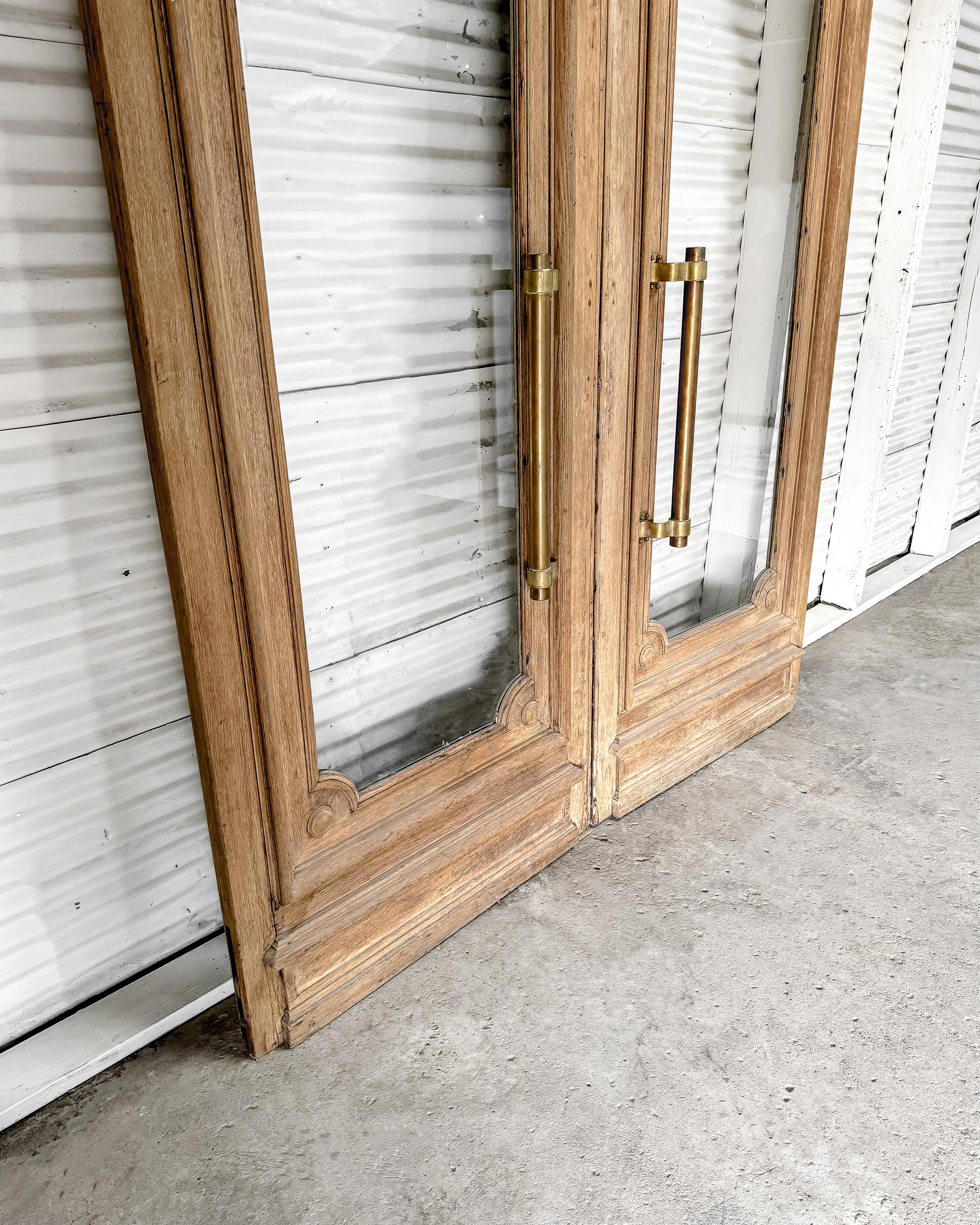 Reclaimed Washed Oak French Exterior Bank Doors For Sale 1