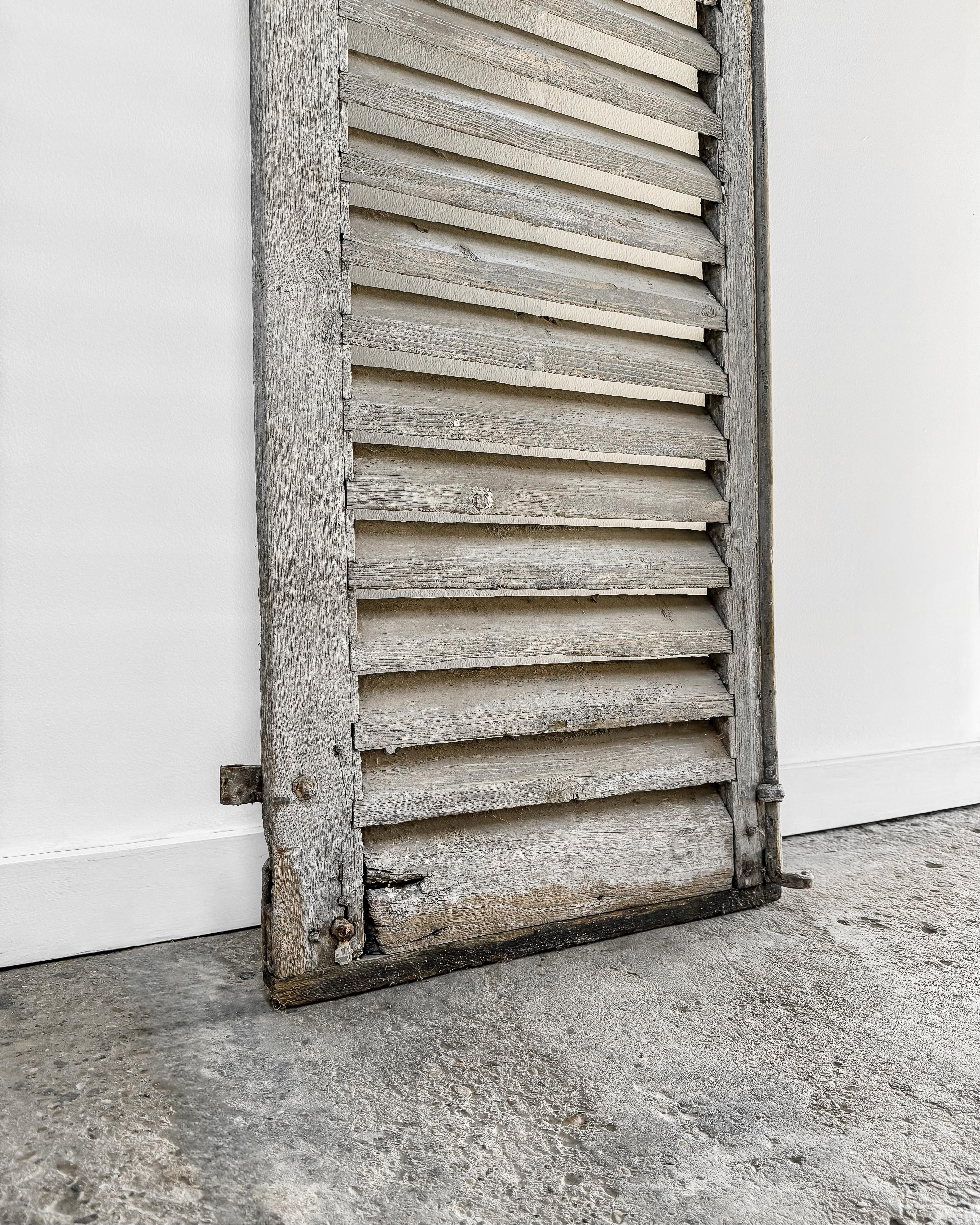 Reclaimed Weathered 19th Century French Shutter For Sale 6