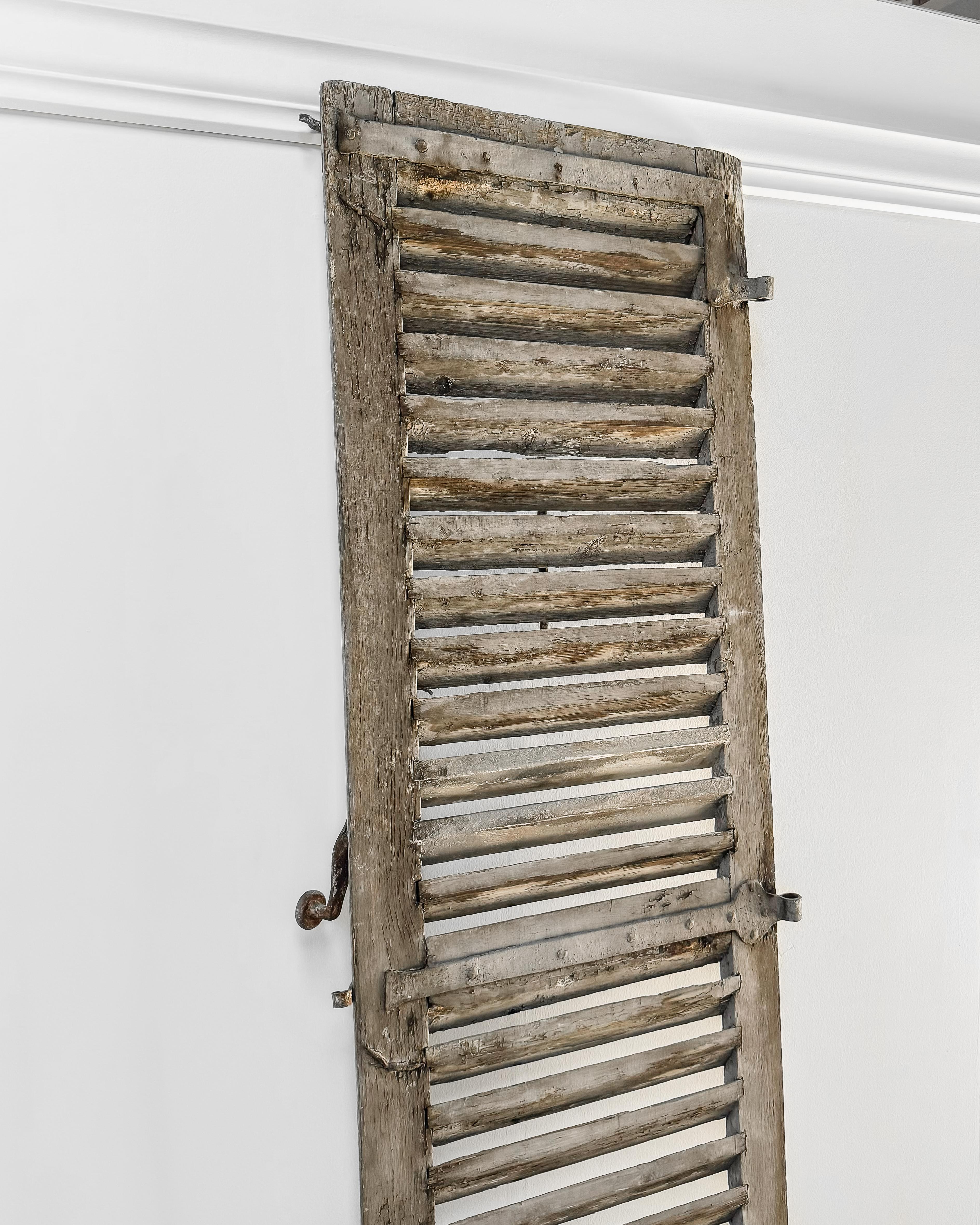 Reclaimed Weathered 19th Century French Shutter For Sale 8