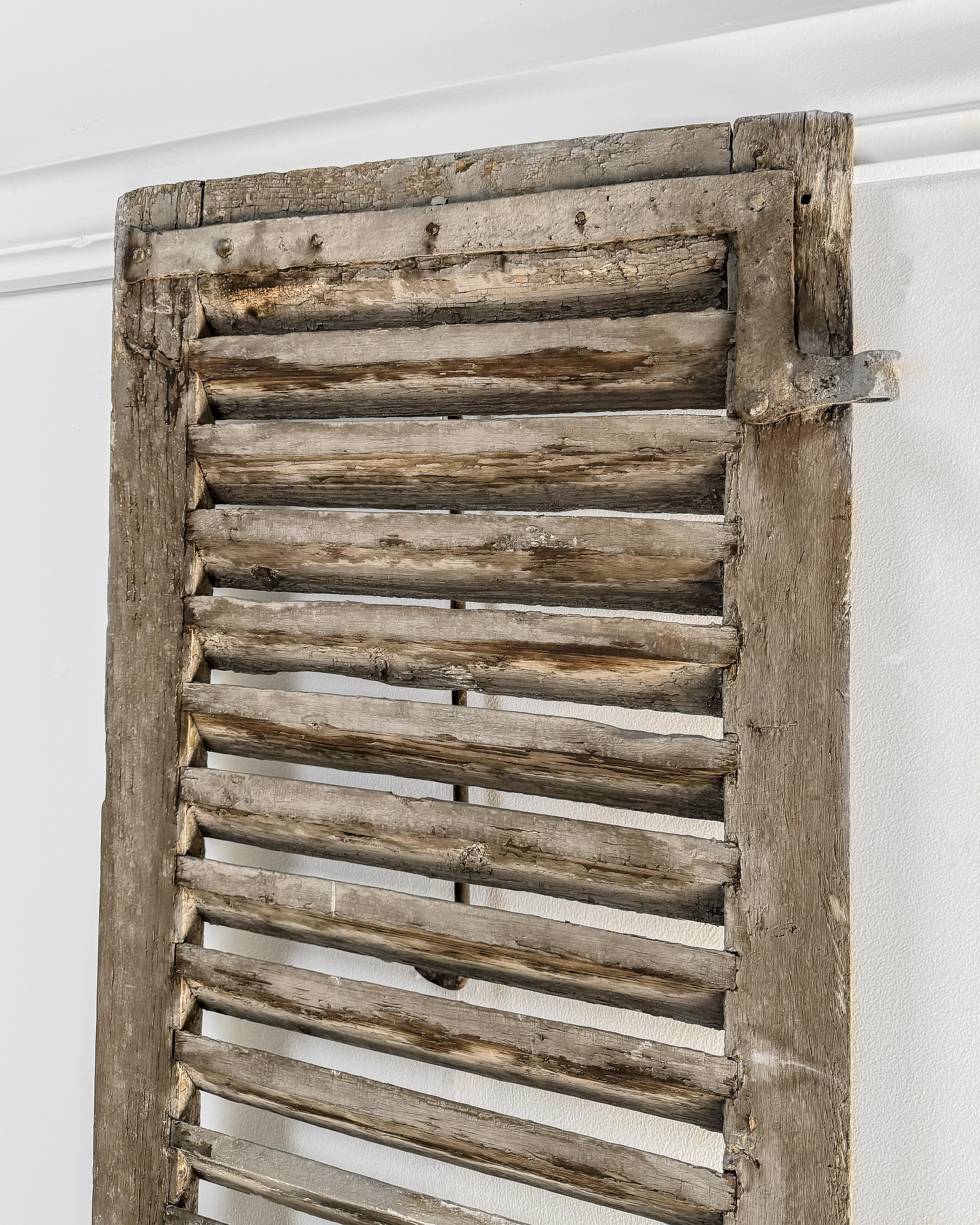 Reclaimed Weathered 19th Century French Shutter For Sale 9