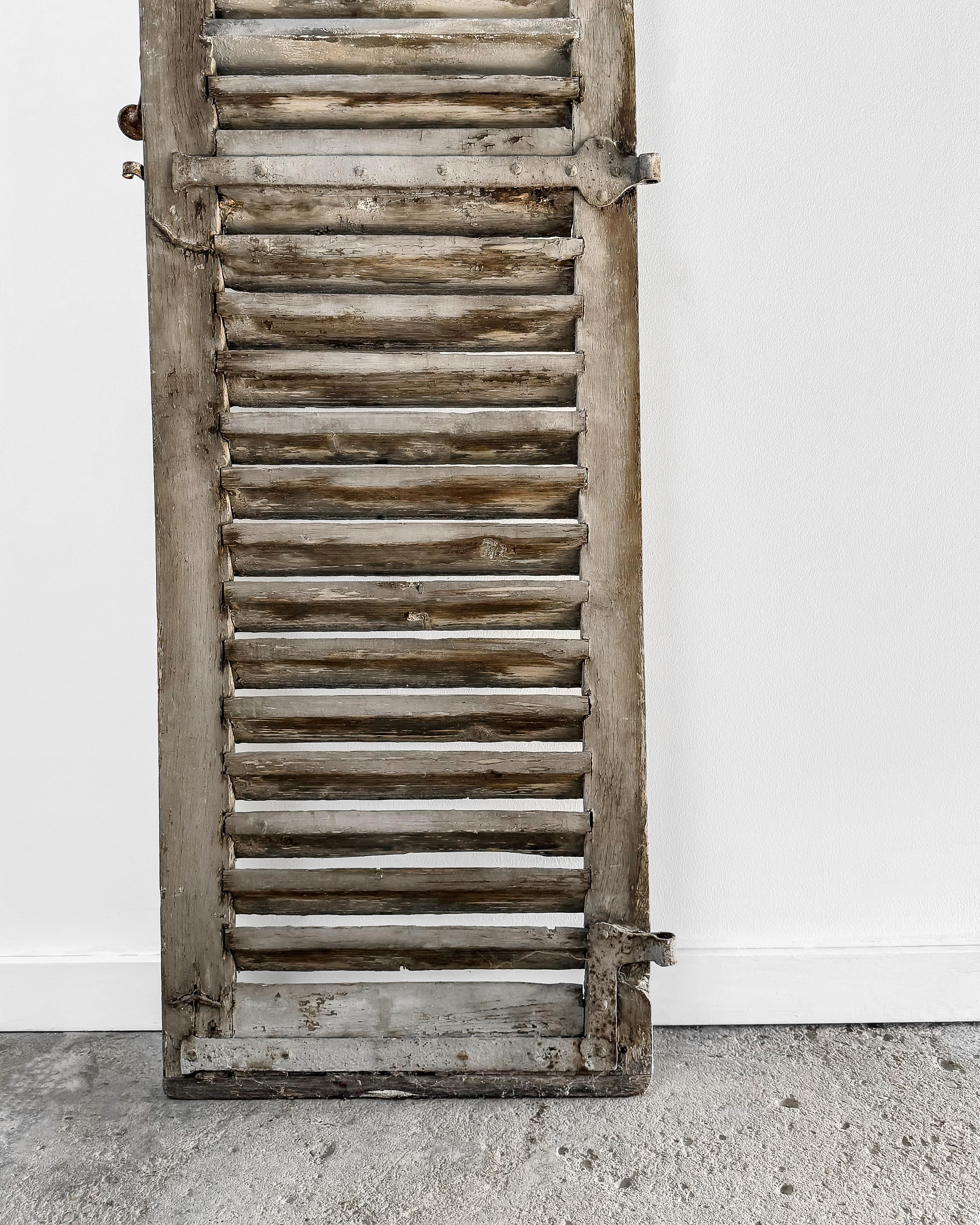 Reclaimed Weathered 19th Century French Shutter For Sale 11