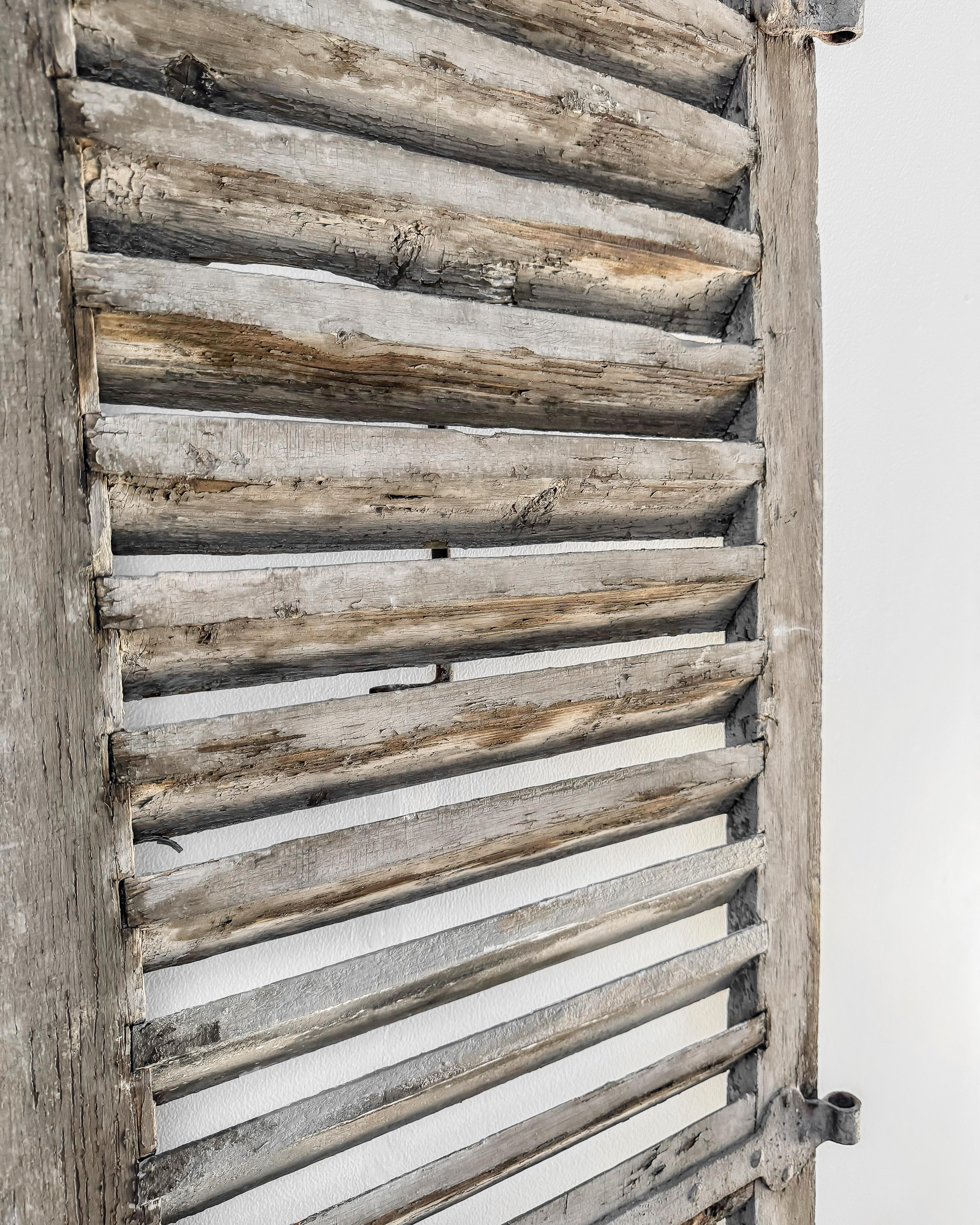 Reclaimed Weathered 19th Century French Shutter For Sale 12