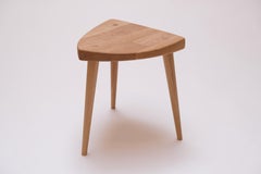 Reclaimed White Oak Three Legged Stool Danish Modern Japanese Design
