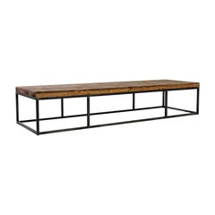 Reclaimed Wood and Metal Minimal Coffee Table