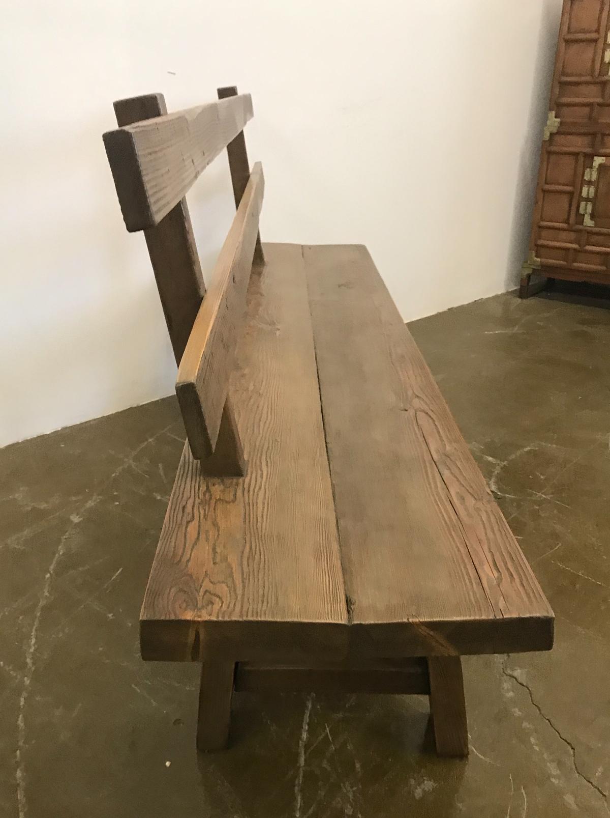 Reclaimed Wood Bench In Good Condition In Los Angeles, CA