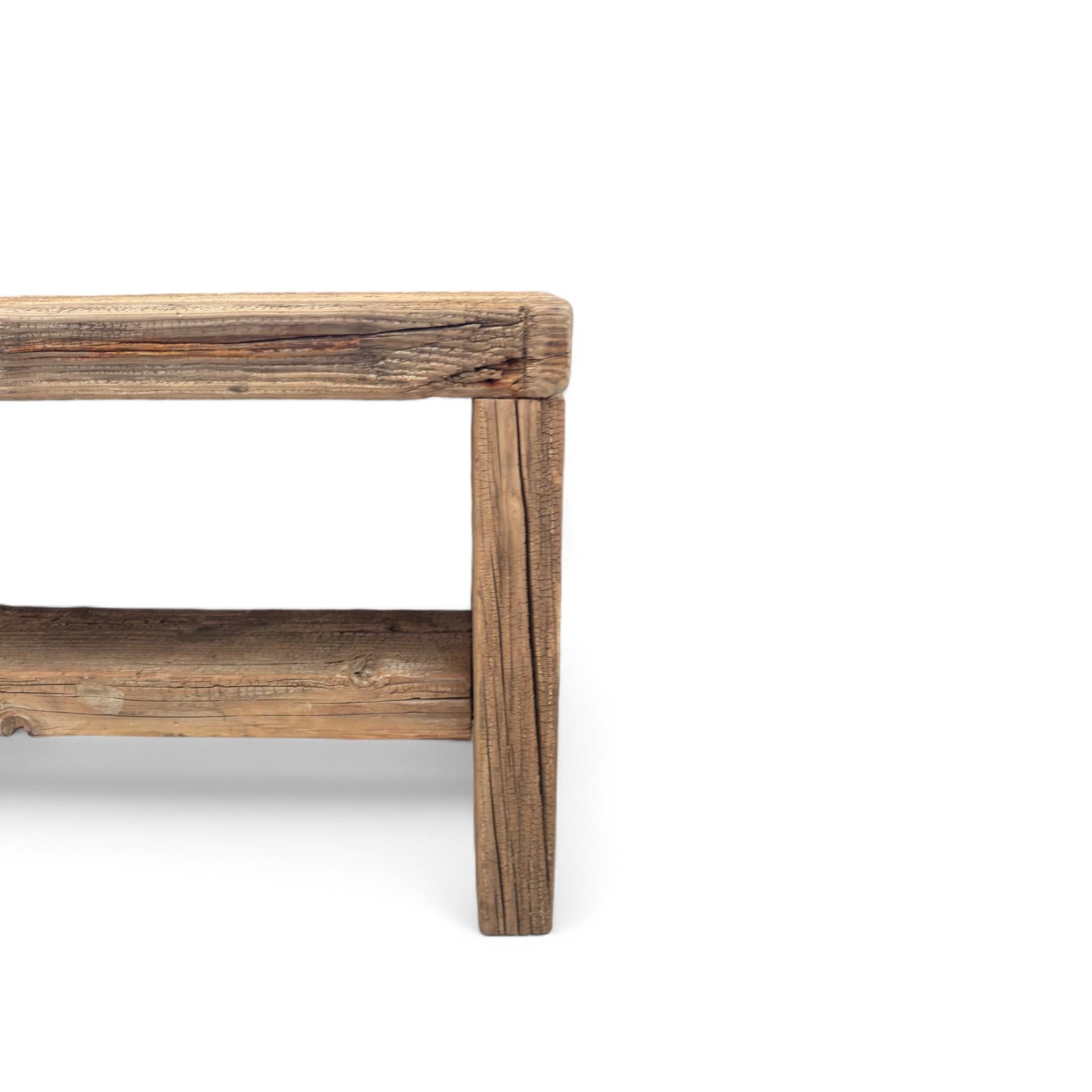 Contemporary Reclaimed Wood Bench For Sale