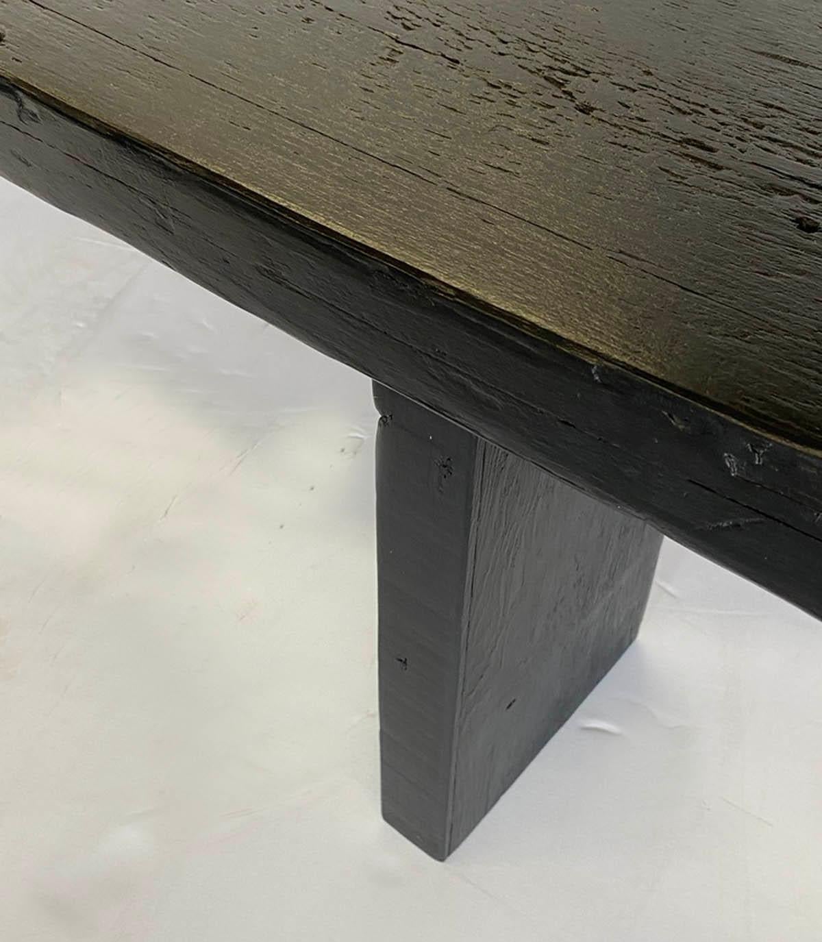 Reclaimed Wood Bench in Black Finish 1