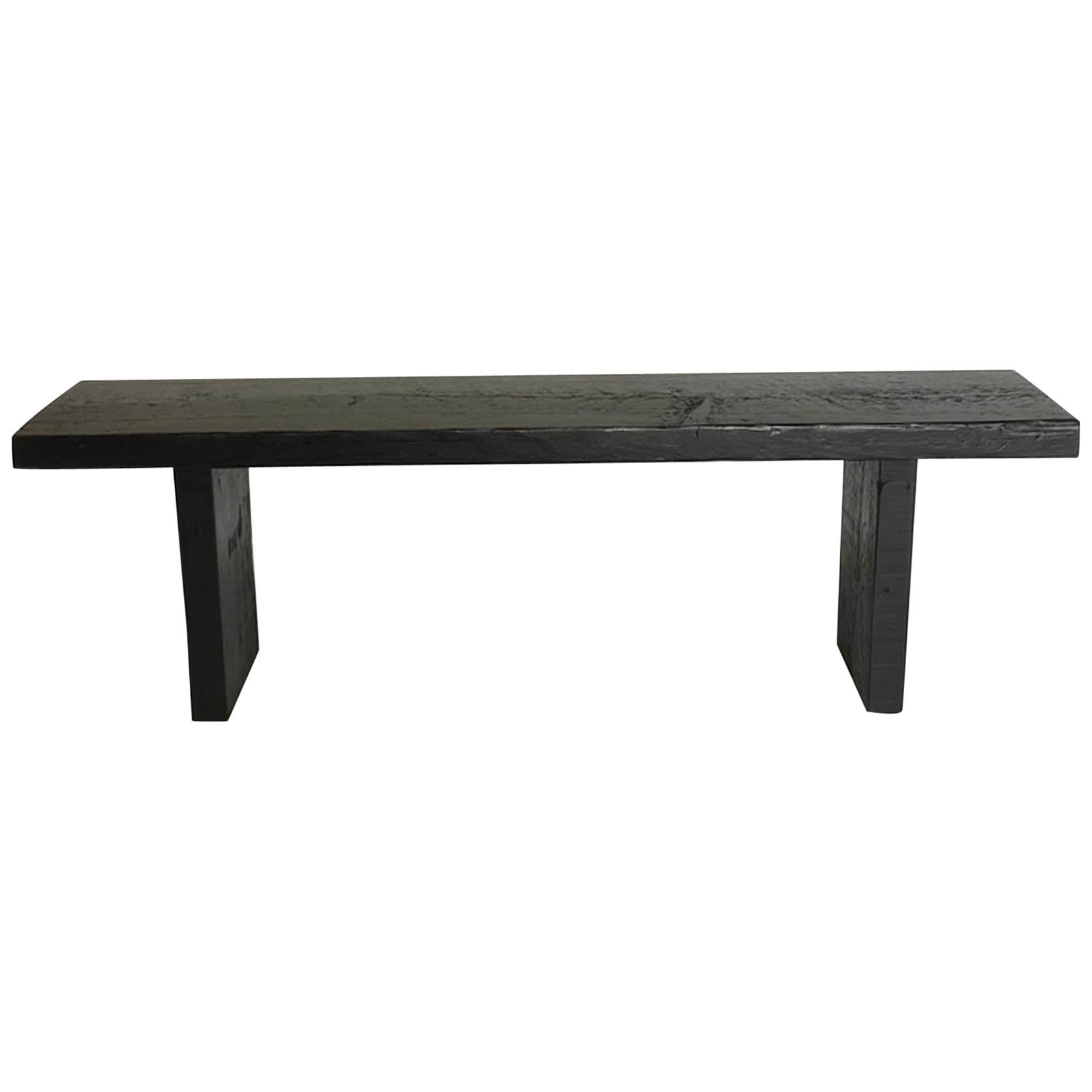 Reclaimed Wood Bench in Black Finish