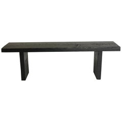 Reclaimed Wood Bench in Black Finish