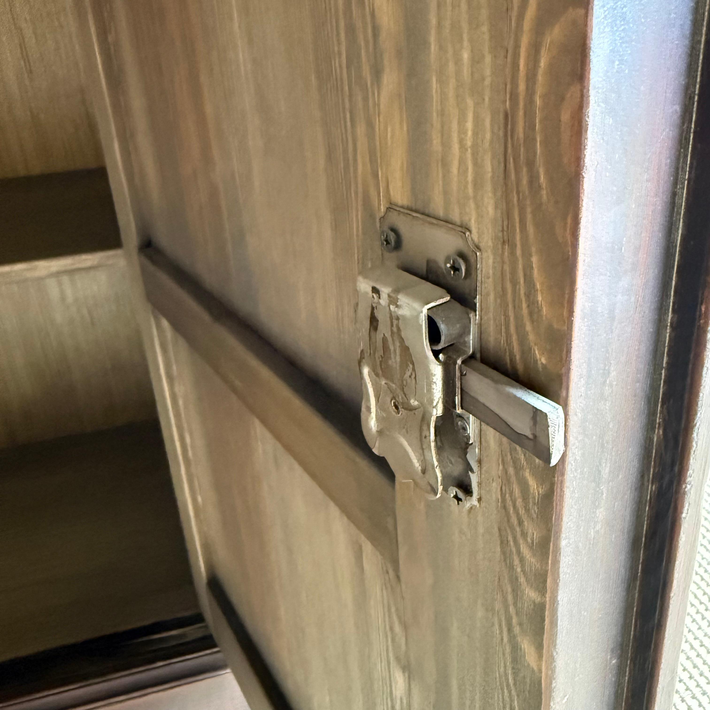 Reclaimed Wood Bennett European Style Cabinet with 4 doors and locking key 83