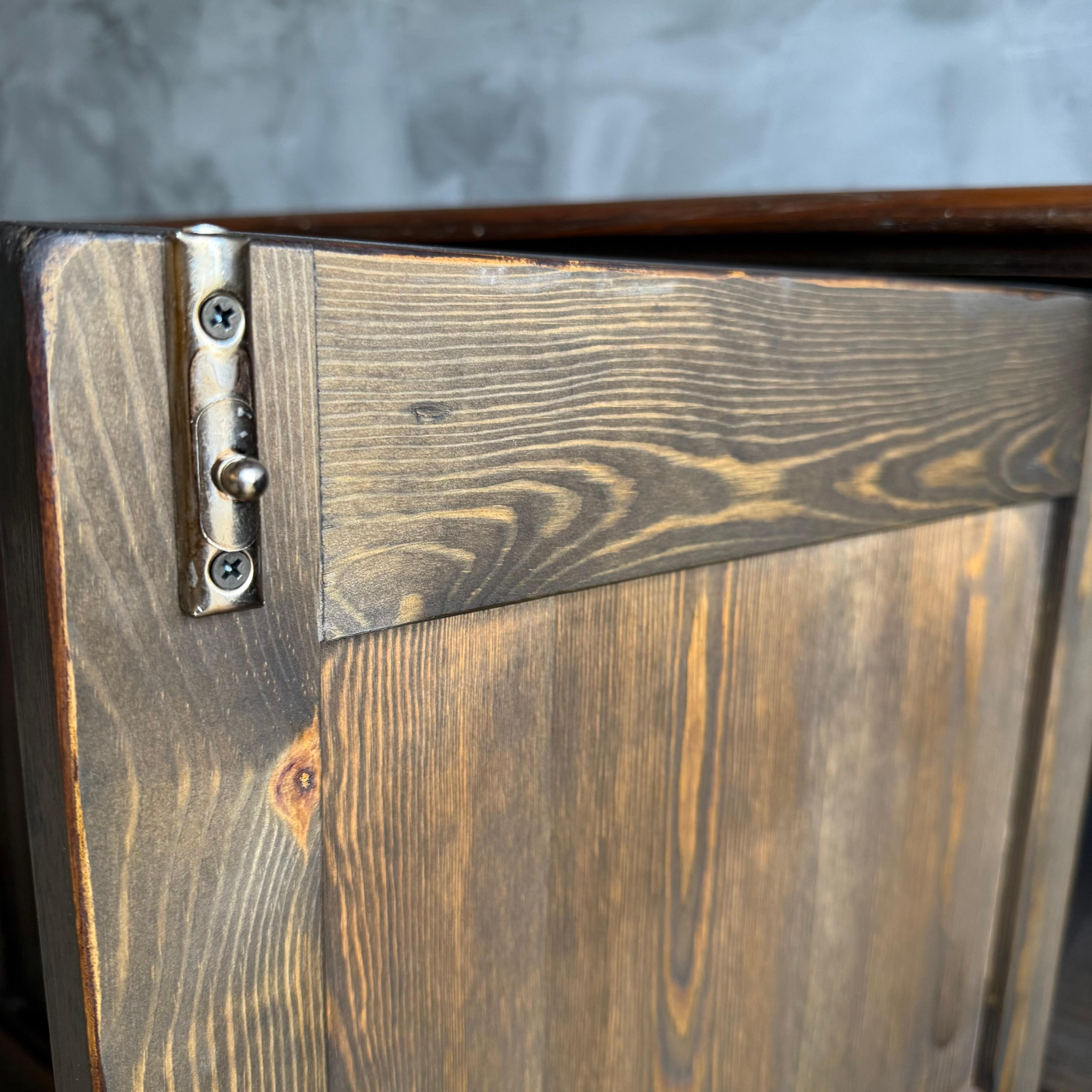 Reclaimed Wood Bennett European Style Cabinet with 4 doors and locking key 83