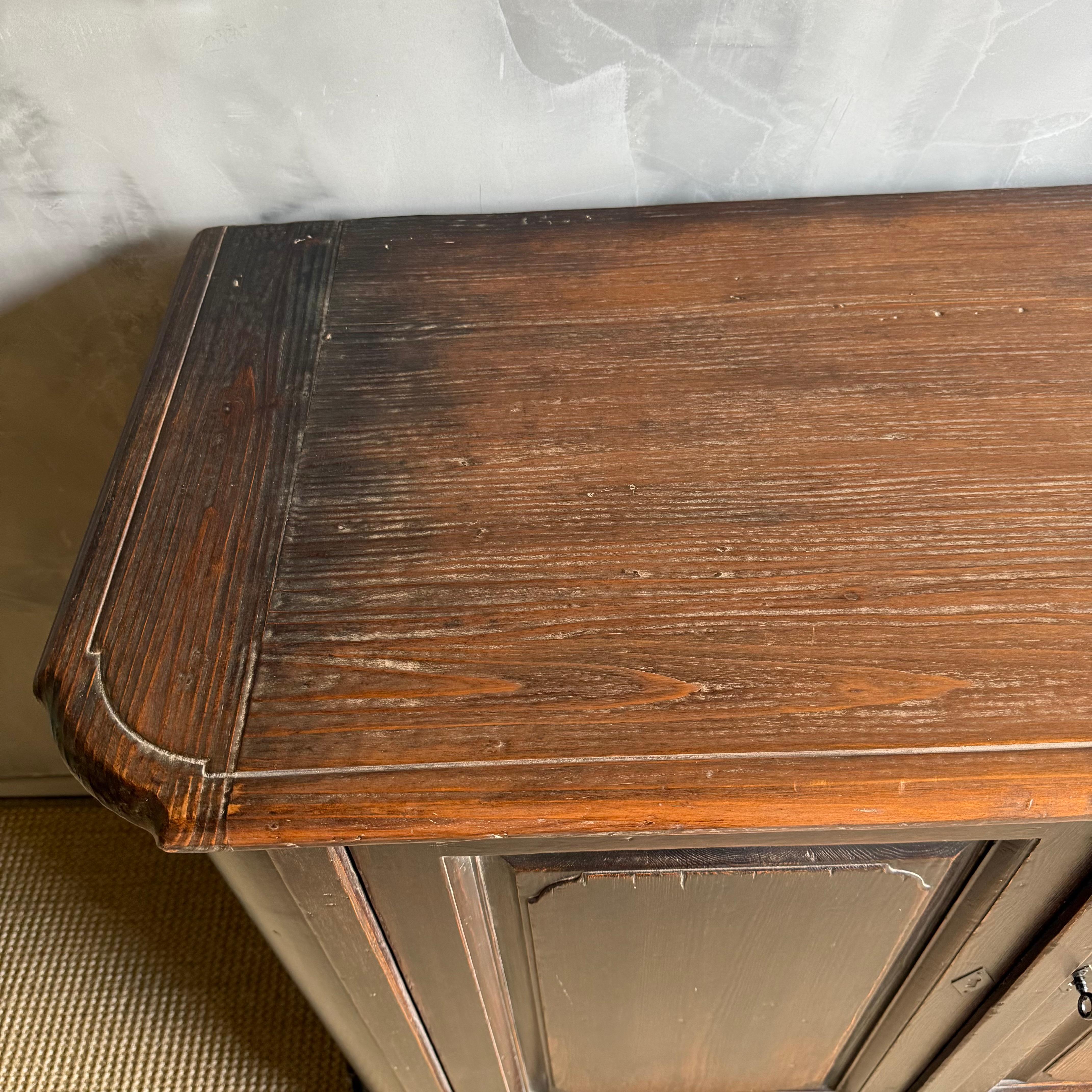 Reclaimed Wood Bennett European Style Cabinet with 4 doors and locking key 83