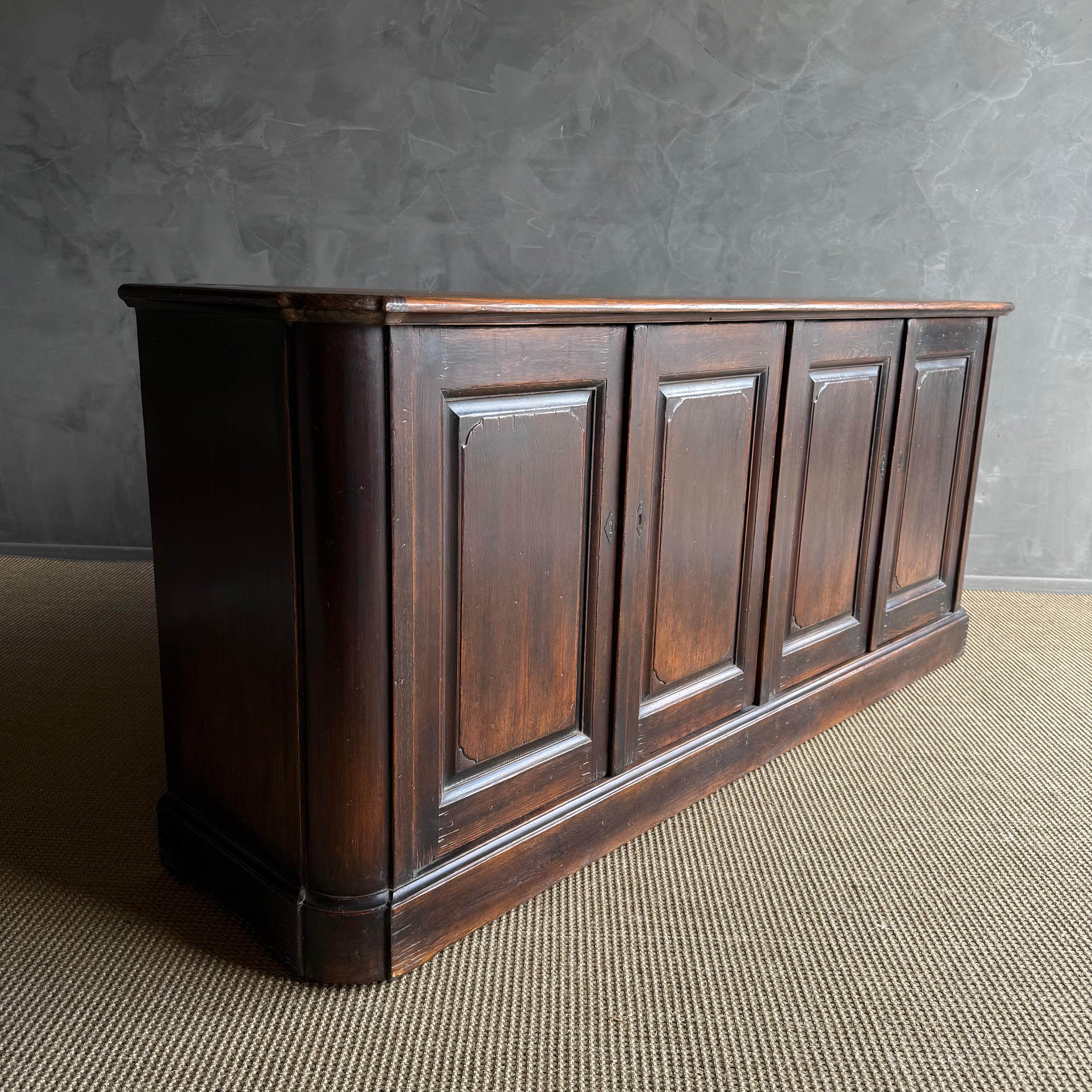 Reclaimed Wood Bennett European Style Cabinet with 4 doors and locking key 83