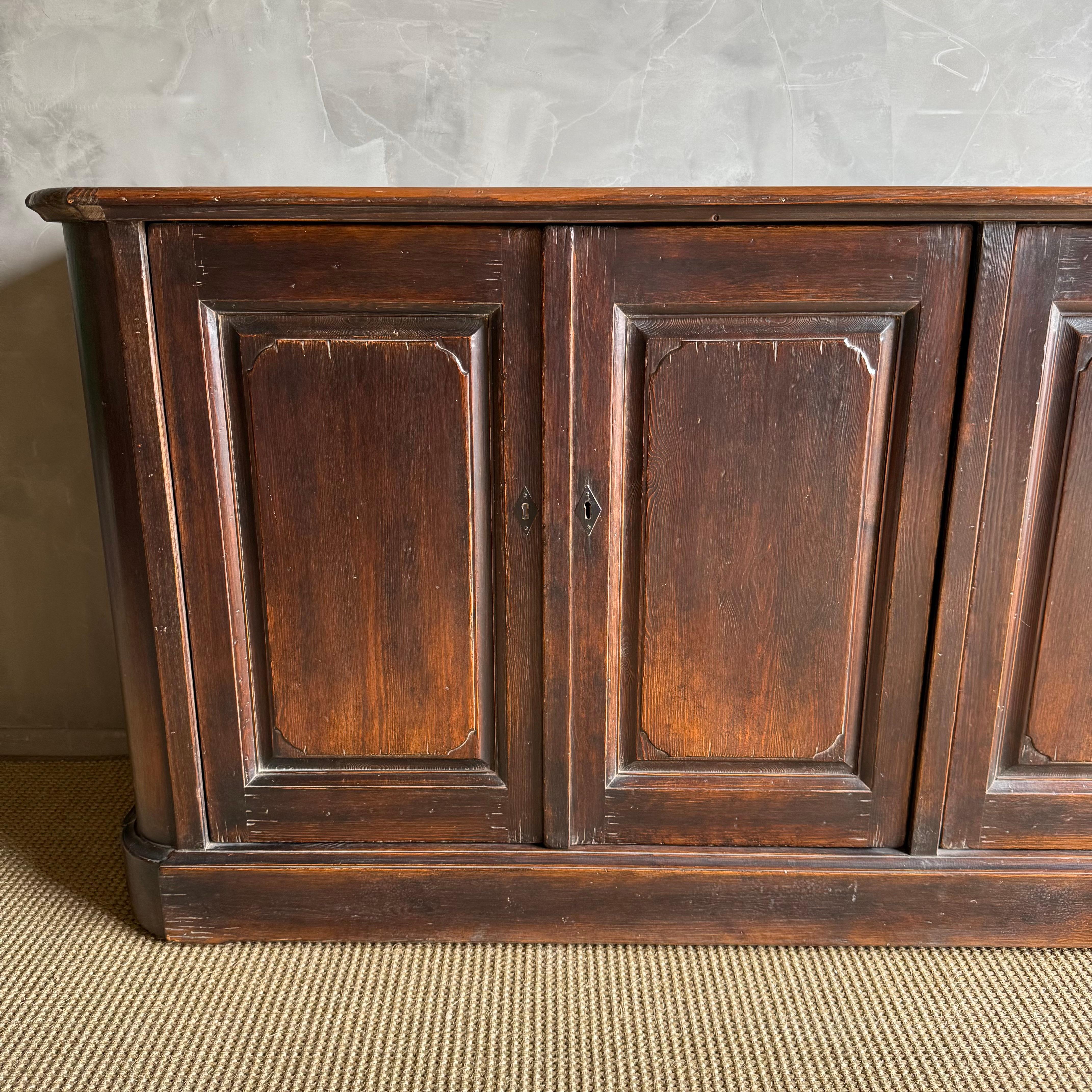 Reclaimed Wood Bennett European Style Cabinet with 4 doors and locking key 83