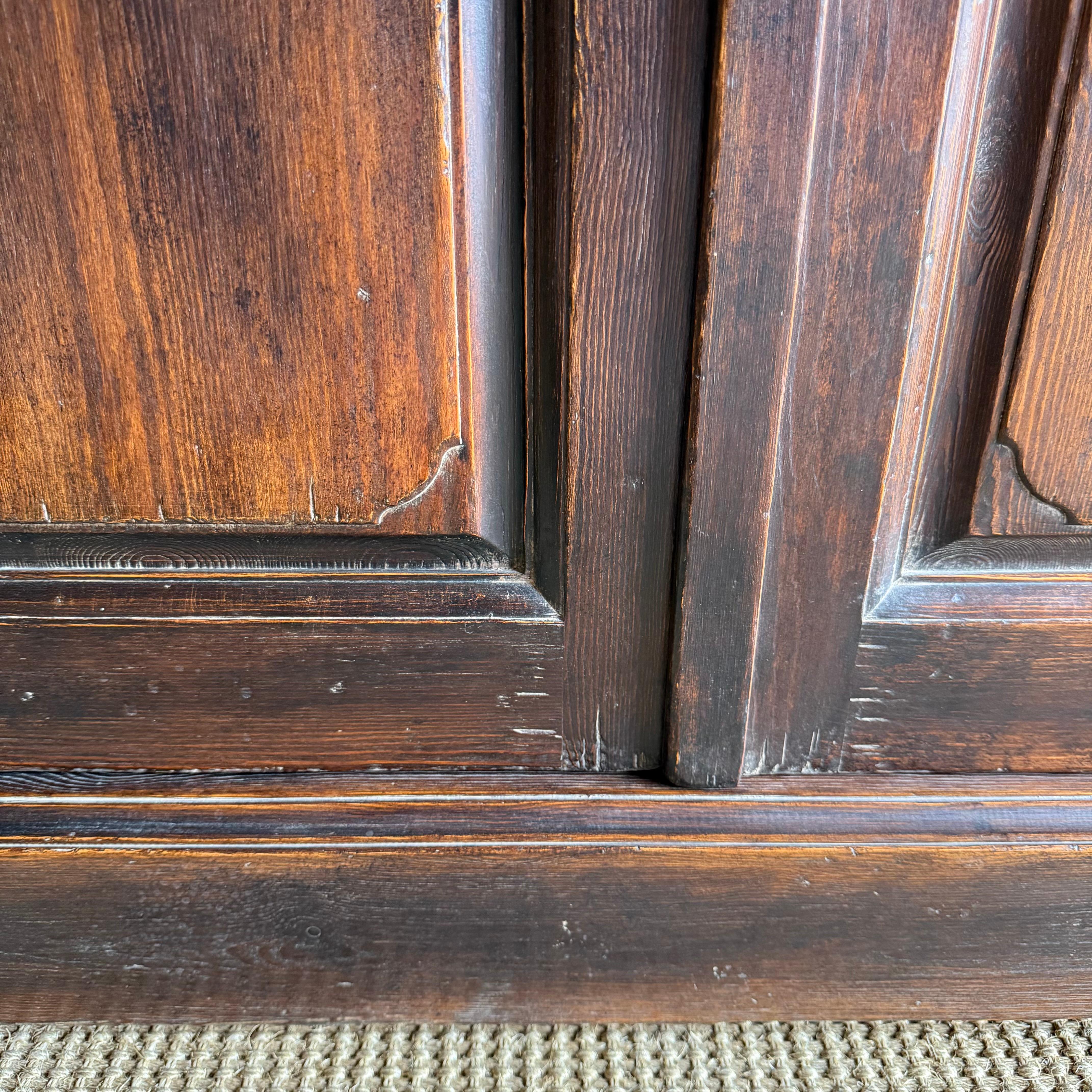 Reclaimed Wood Bennett European Style Cabinet with 4 doors and locking key 83