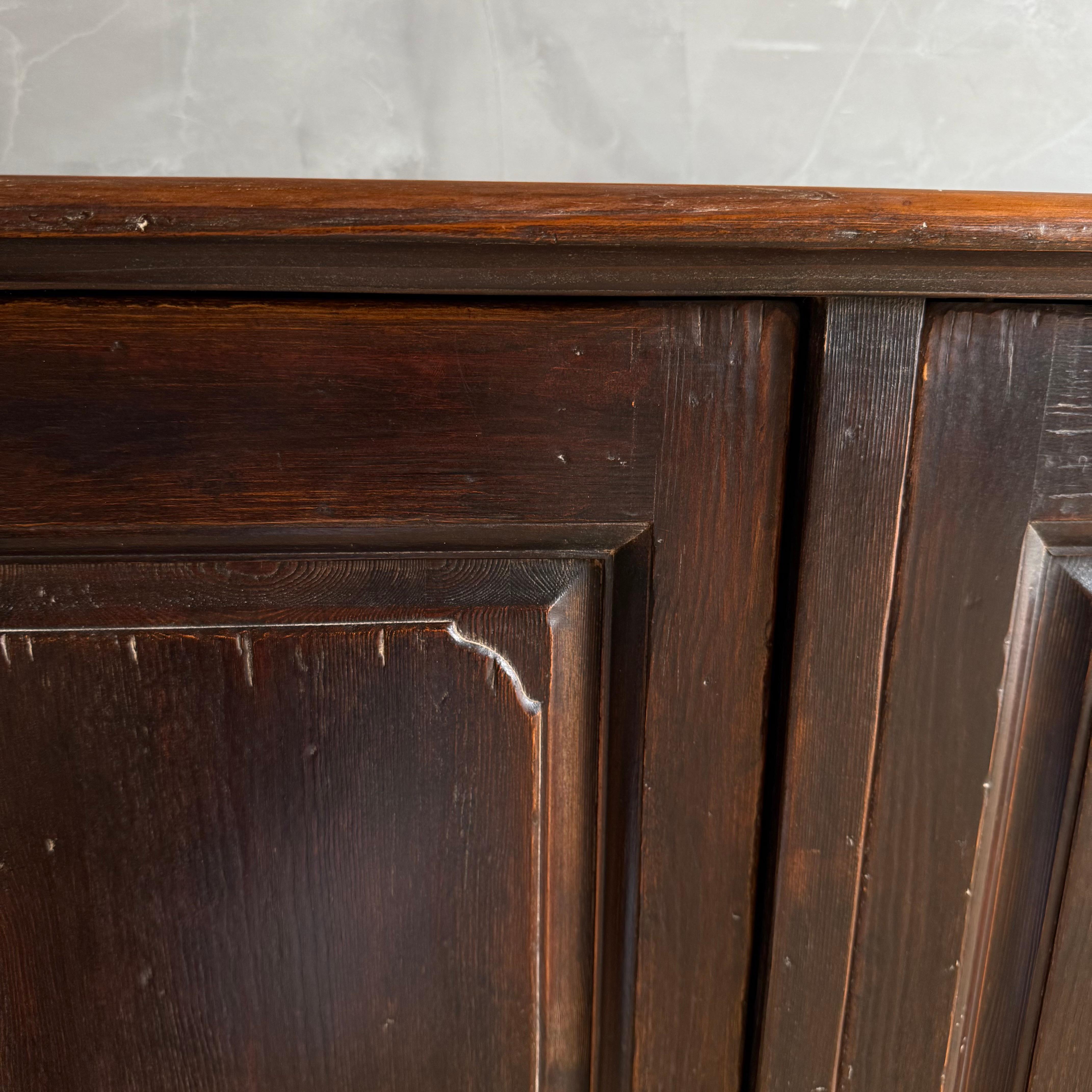 Reclaimed Wood Bennett European Style Cabinet with 4 doors and locking key 83