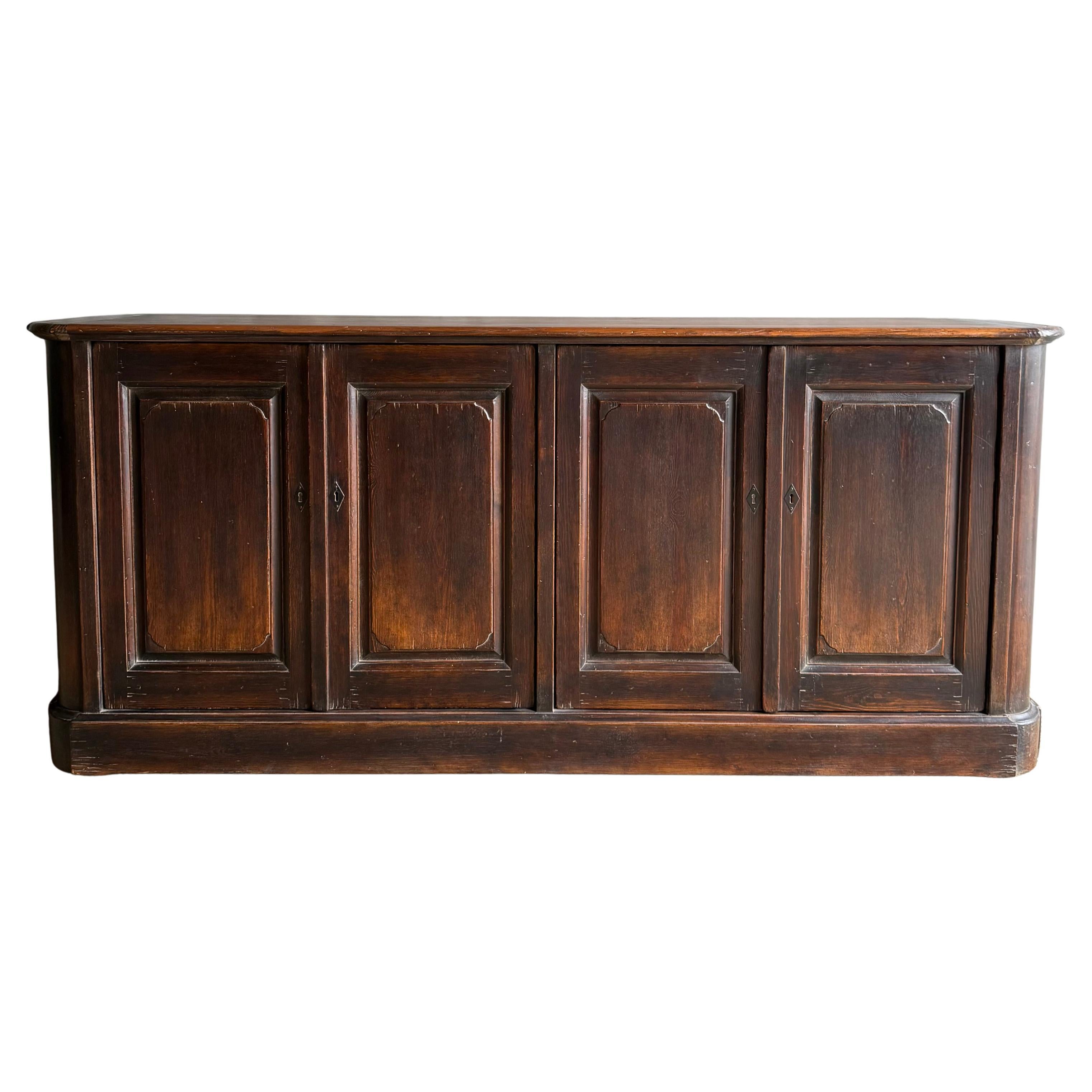 Reclaimed Wood Bennett European Style Cabinet with 4 doors and locking key 83" in vendita