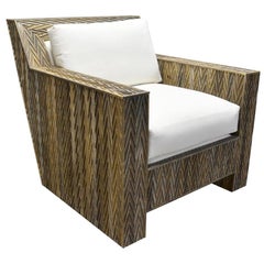 Reclaimed Wood Chevron Lounge Chair