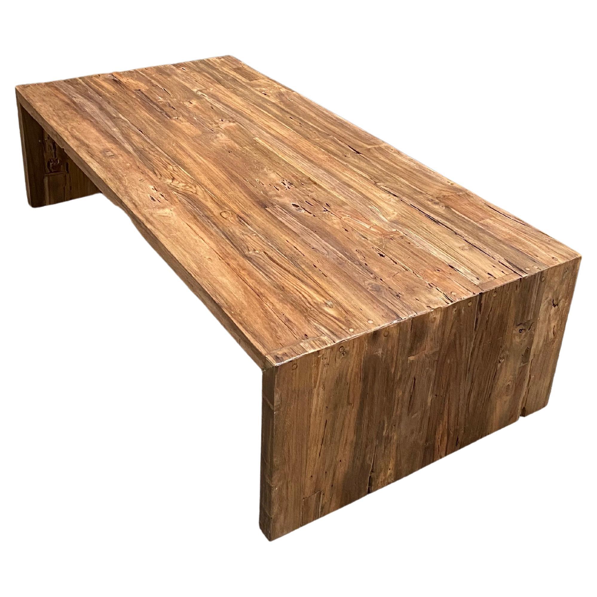 Reclaimed Wood Coffee Table For Sale at 1stDibs